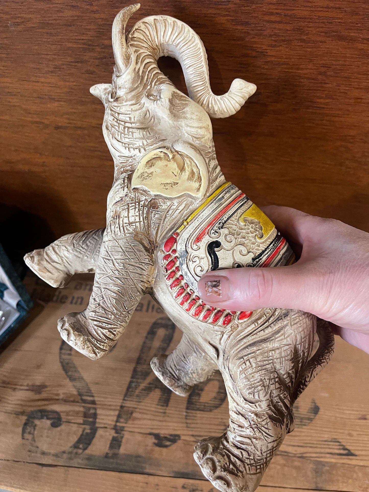 Vintage 1940s Ceramic Porcelain Elephant Figurine