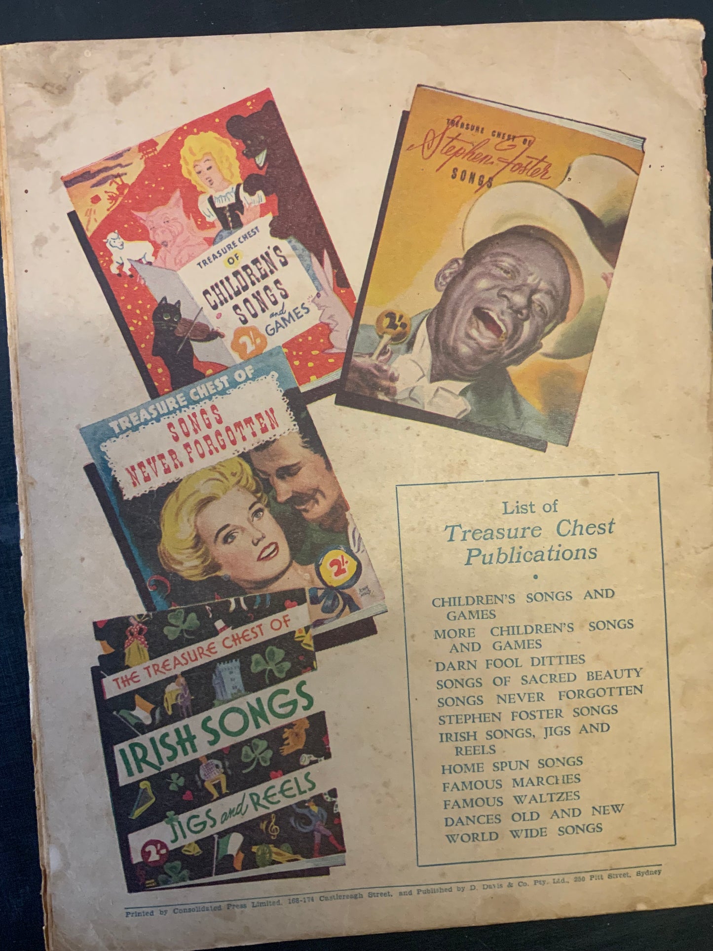 Treasure chest of Stephen Foster songs 1930s