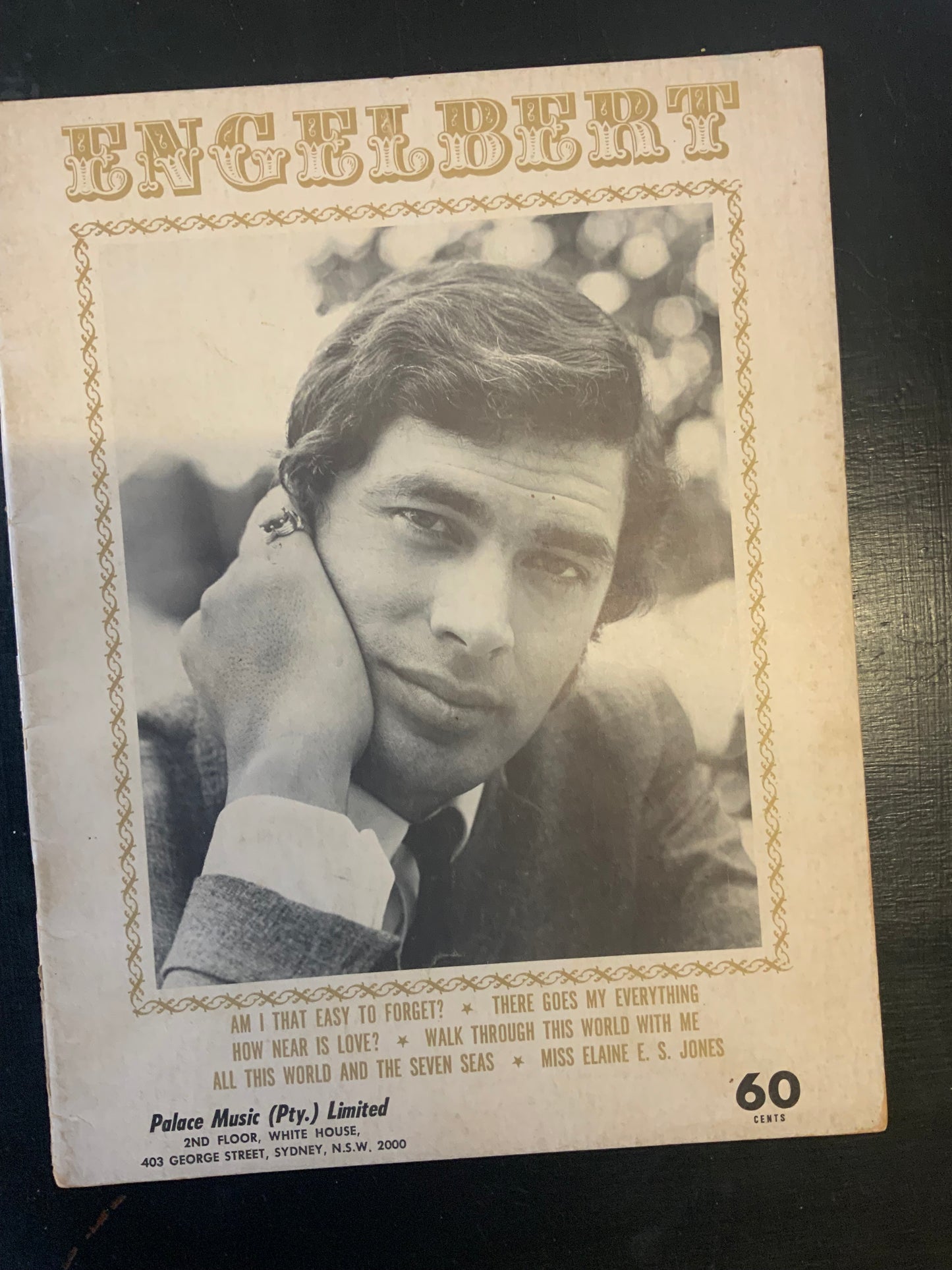 Engelbert - Engelbert Humperdinck 1968 Oz Sheet Music Book