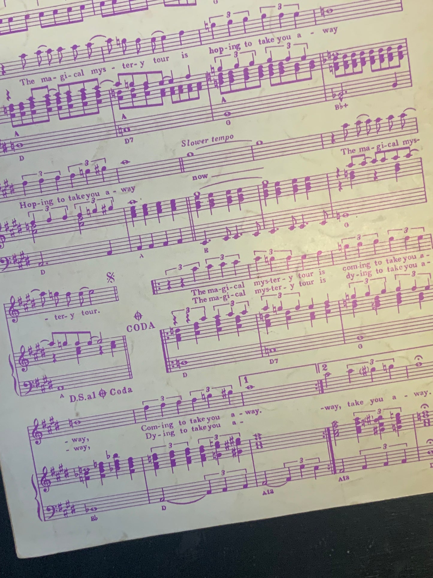 Magical Mystery Tour Sheet Music/ words and music by John Lennon and Paul McCartney recorded by the Beatles 1967