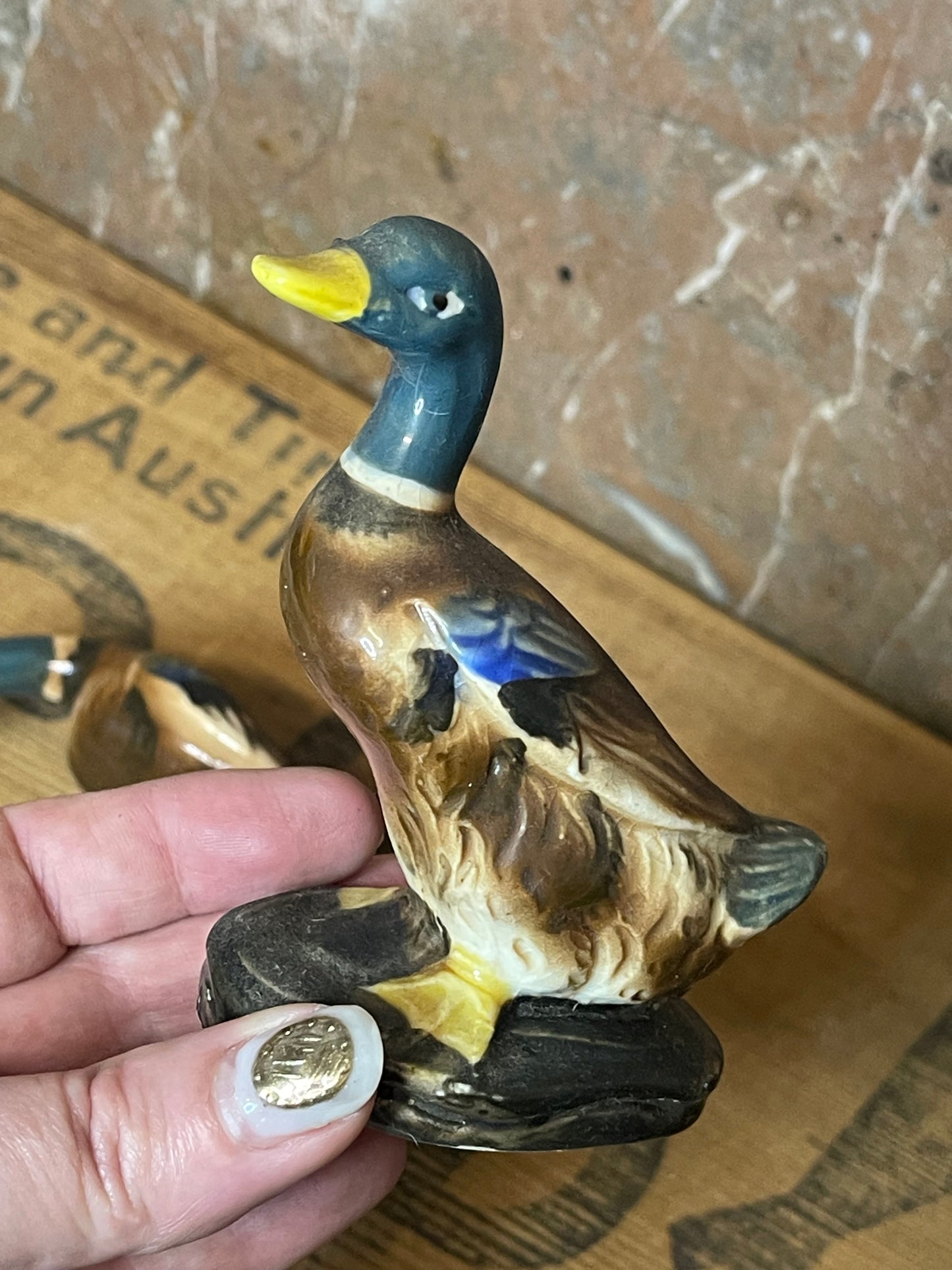 VINTAGE Japanese Mallard Duck Salt & Pepper Shakers