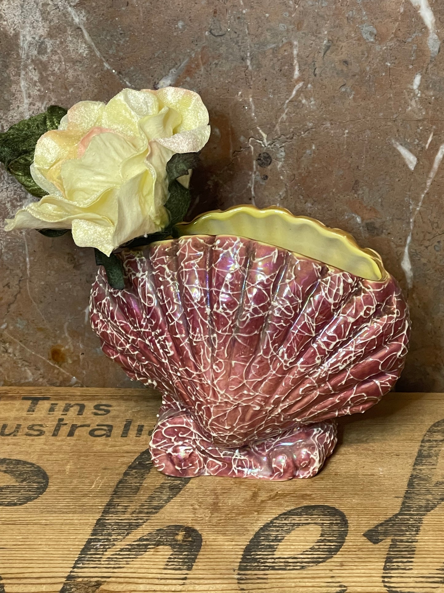 Vintage Lustre Ware Shell Vase