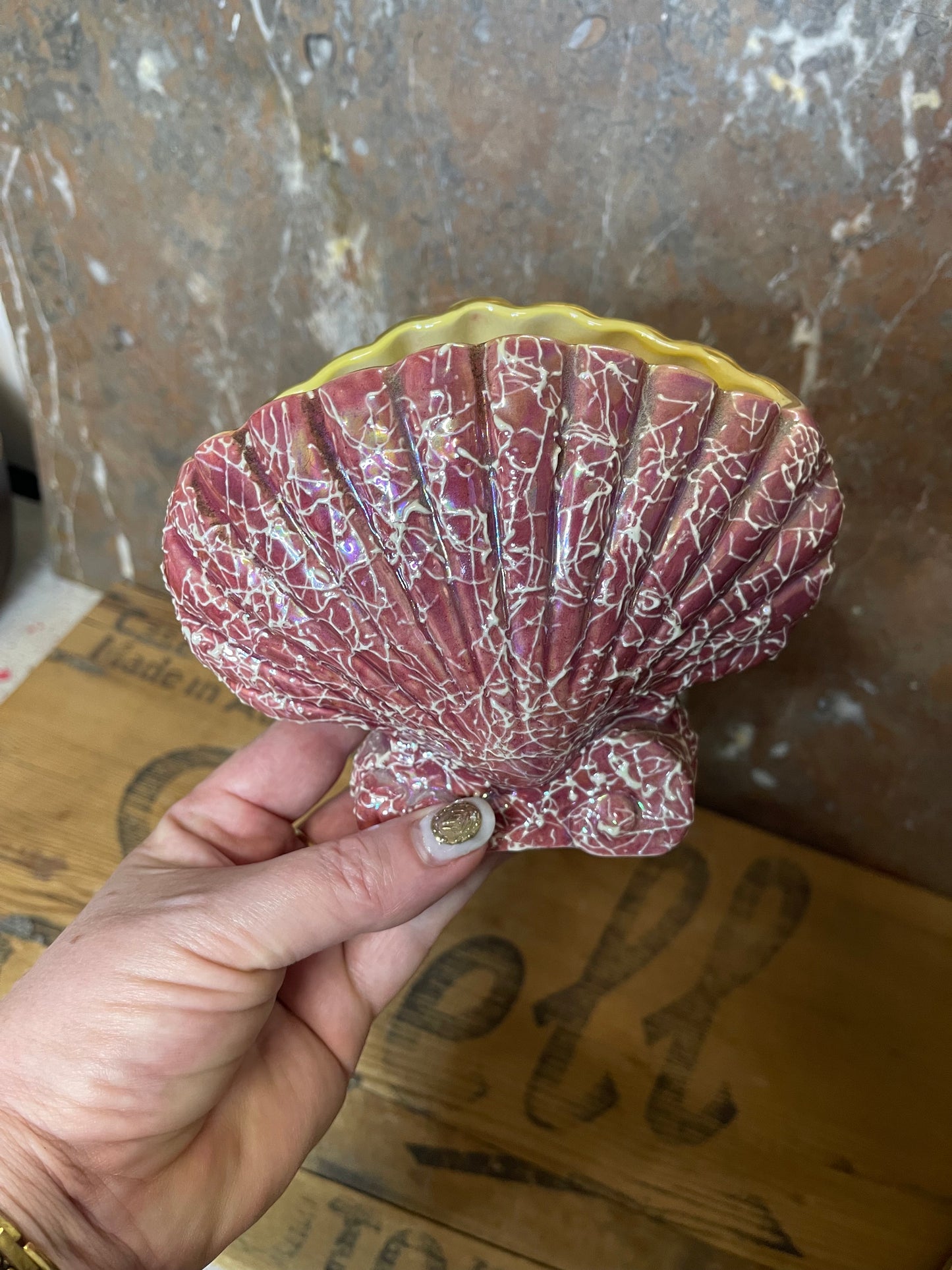 Vintage Lustre Ware Shell Vase