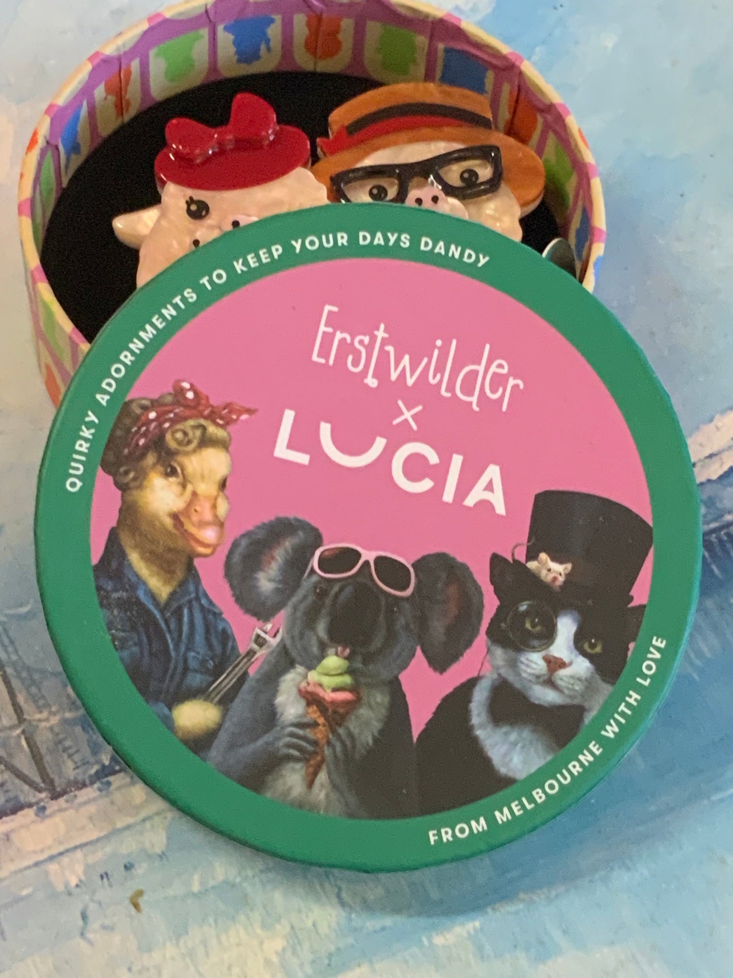 Erstwilder x Lucia Heffernan “ The Enamoured Alpacas” Brooch
