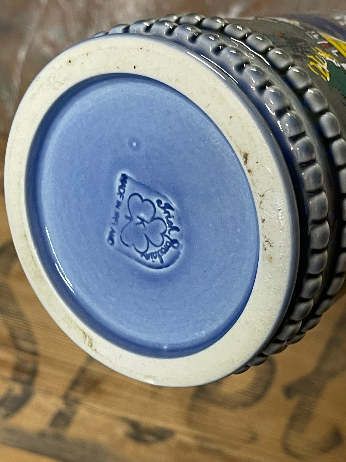 Wade Irish Porcelain Pottery Blue Green Stein Tankard Beer Ireland