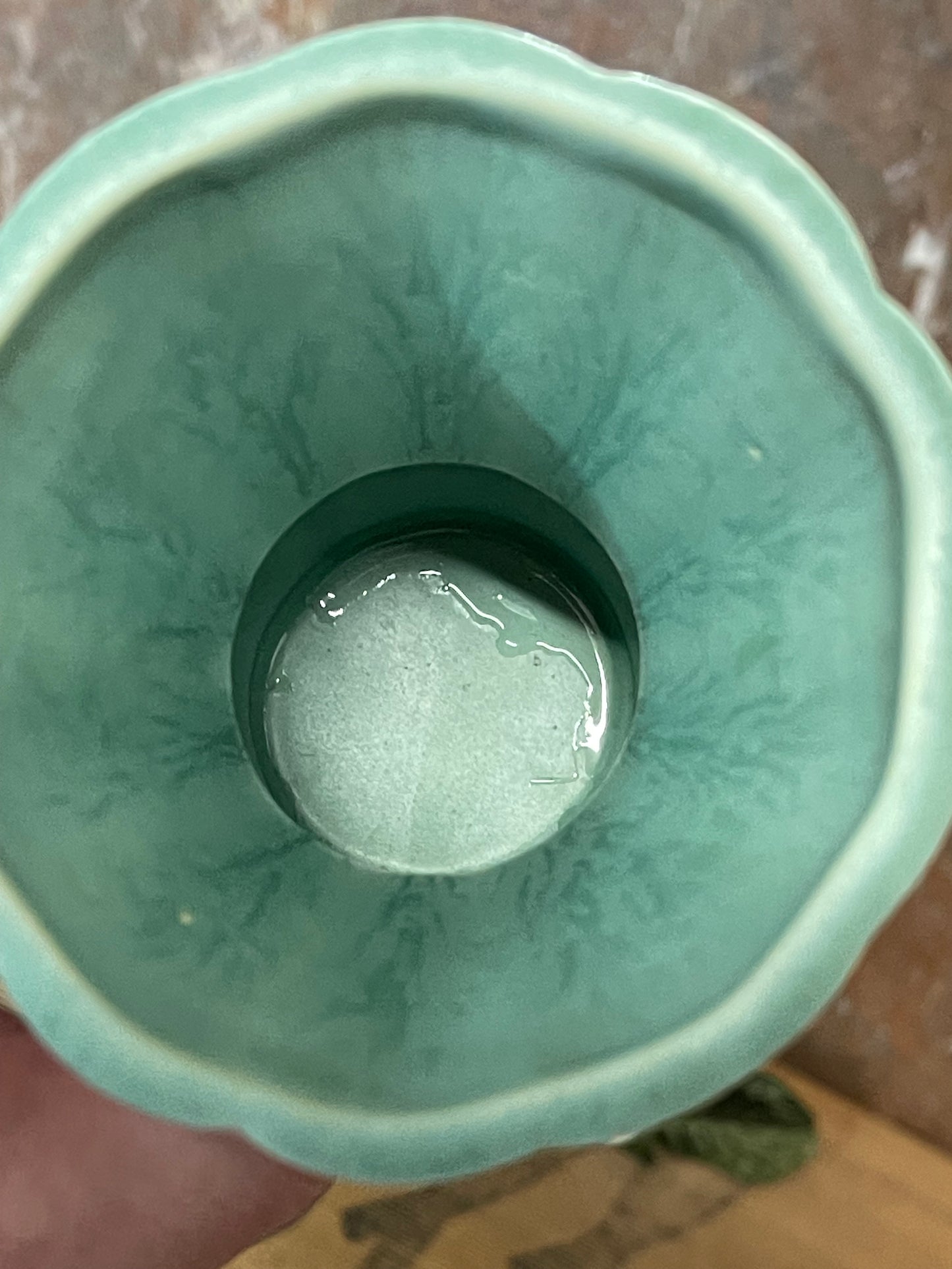 Vintage Australian Diana Pottery Small Green Vase