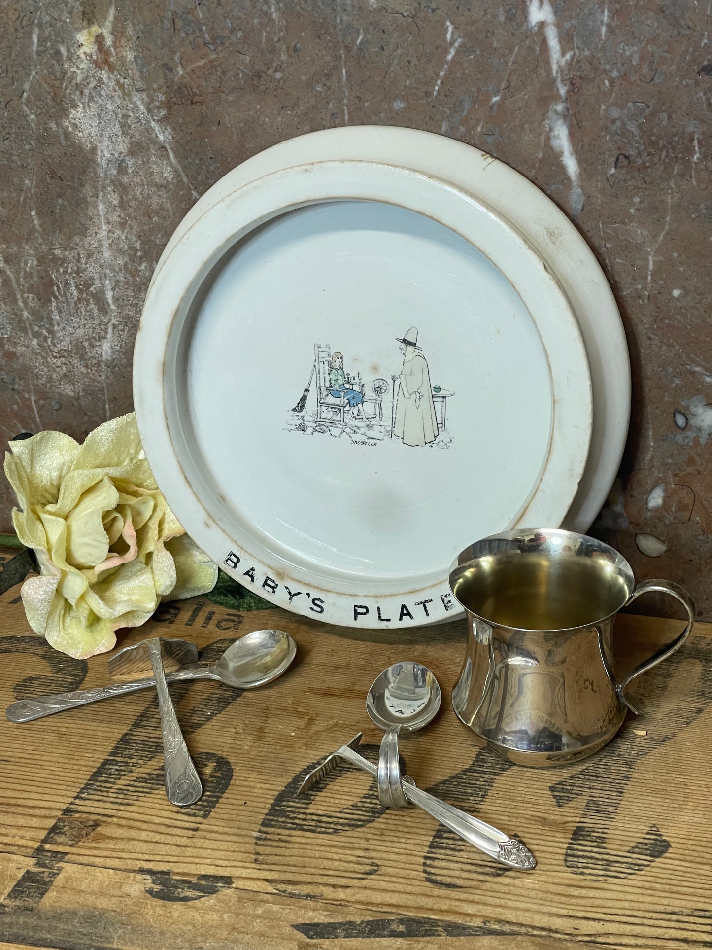 Rare c.1920s Shelley Baby’s Plate – “Cinderella” Fairytale Series