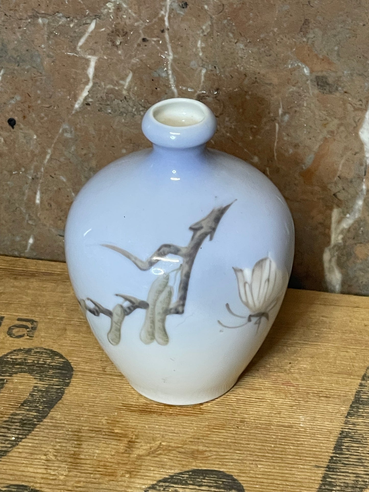 Vintage Royal Copenhagen Bud Vase – Hand-Painted Butterfly, 1961