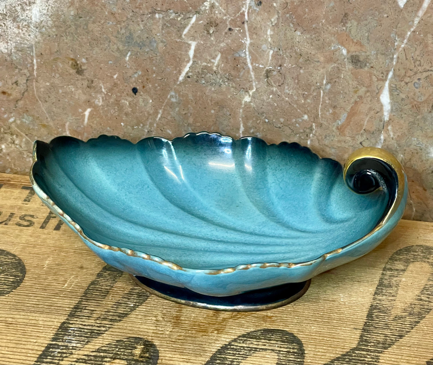 Vintage Carlton Ware Bleu Royale Leaf Shape Bowl – Made in England