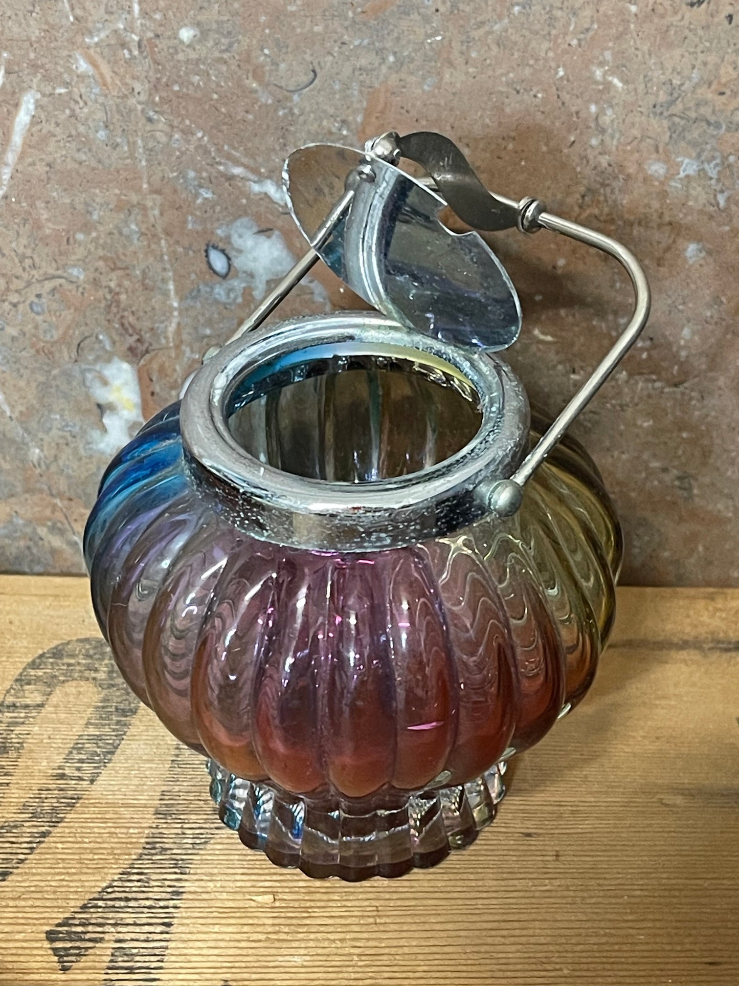 Vintage 1960s Sanyu Japan Harlequin sugar bowl