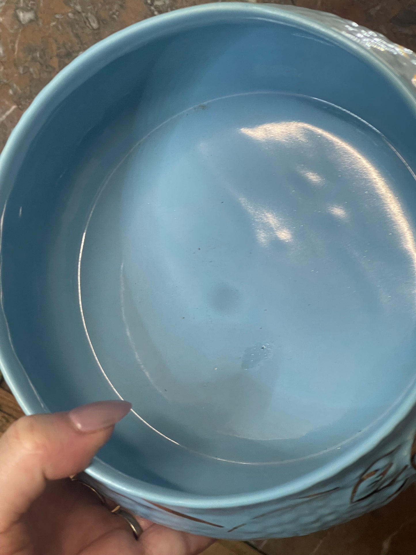Vintage Wade “Golden Blue” Bowl with Matching Spoons – England