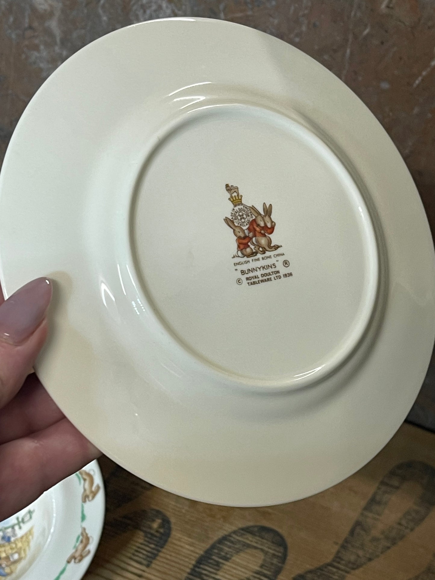 Royal Doulton Bunnykins Plate & Bowl Set – Market Scene & Dressing Up