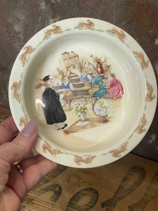 Royal Doulton Bunnykins Baby Bowl – School Scene (1988)