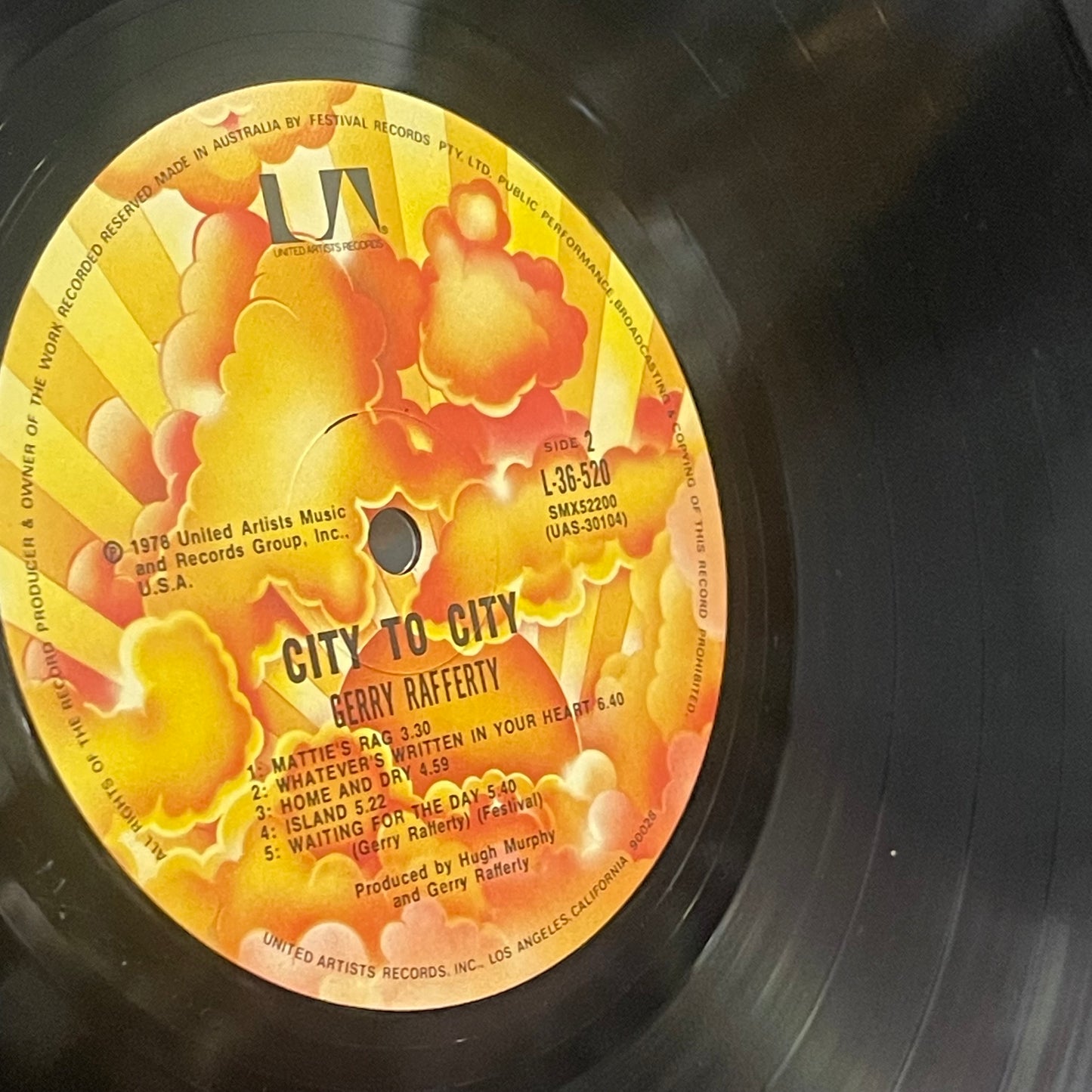 Gerry Rafferty – City to City (1978) Vintage Vinyl LP