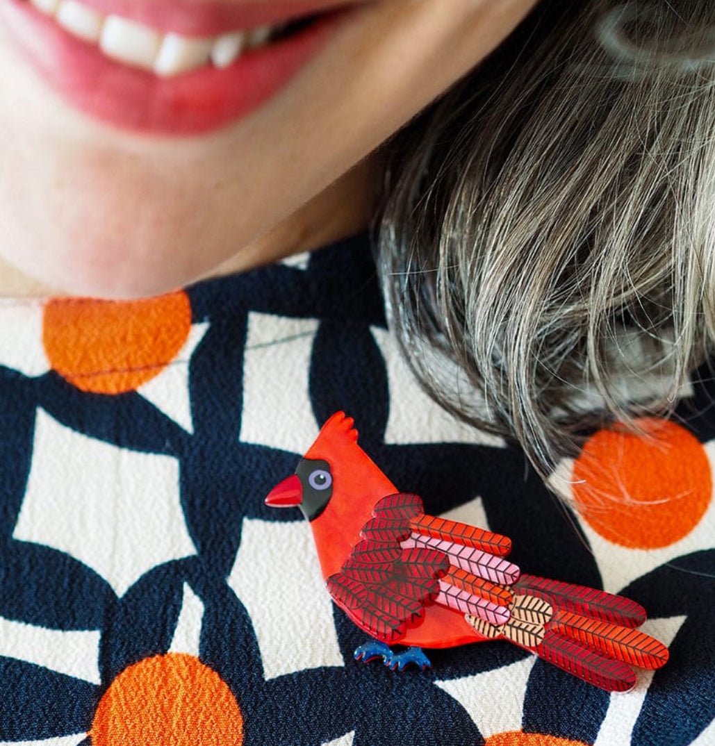 Crimson Cardinal Brooch (2024) Jocelyn Proust and Erstwilder