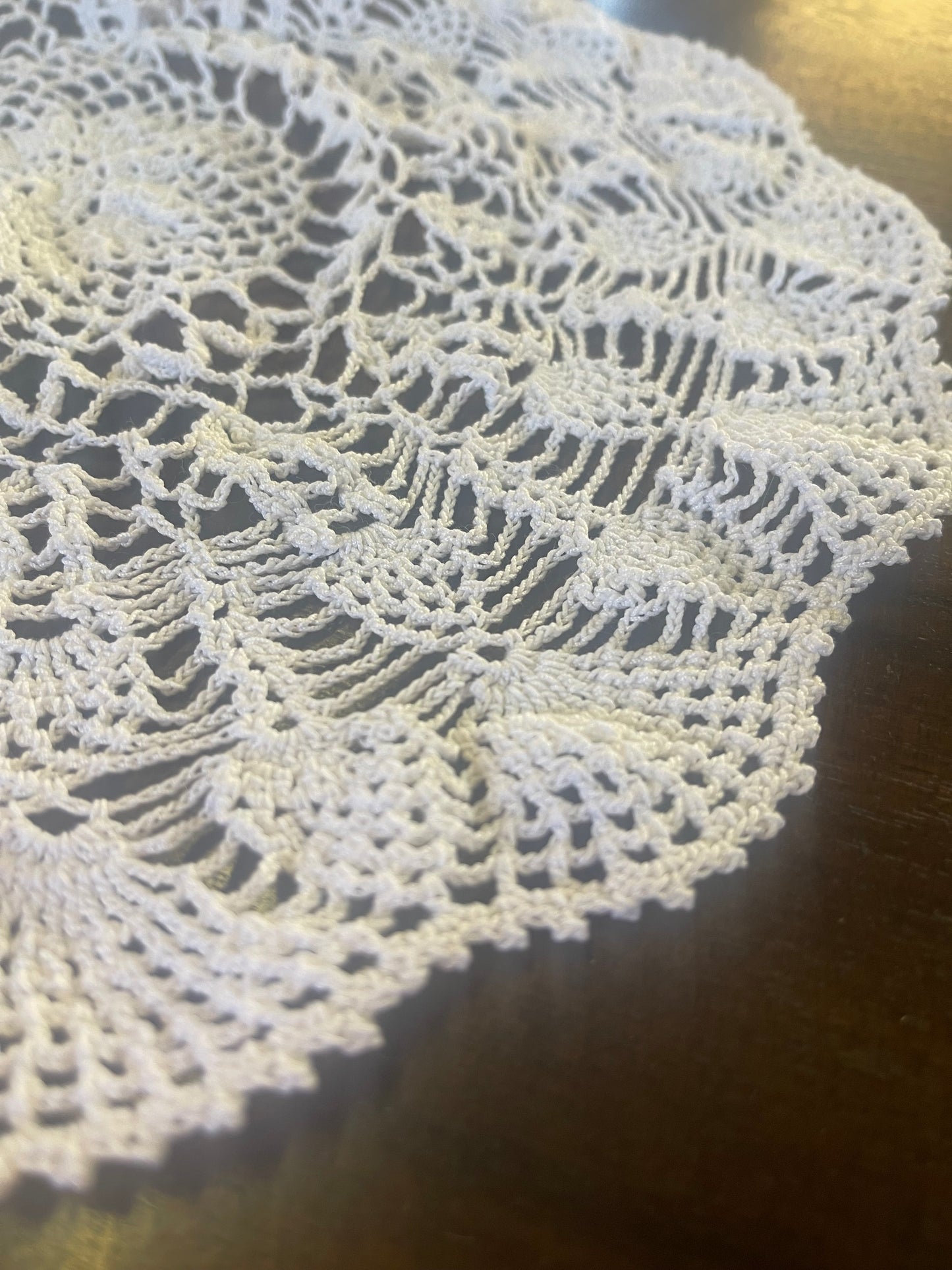 Hand-Crocheted White Cotton Vintage Doilies – Set of 2