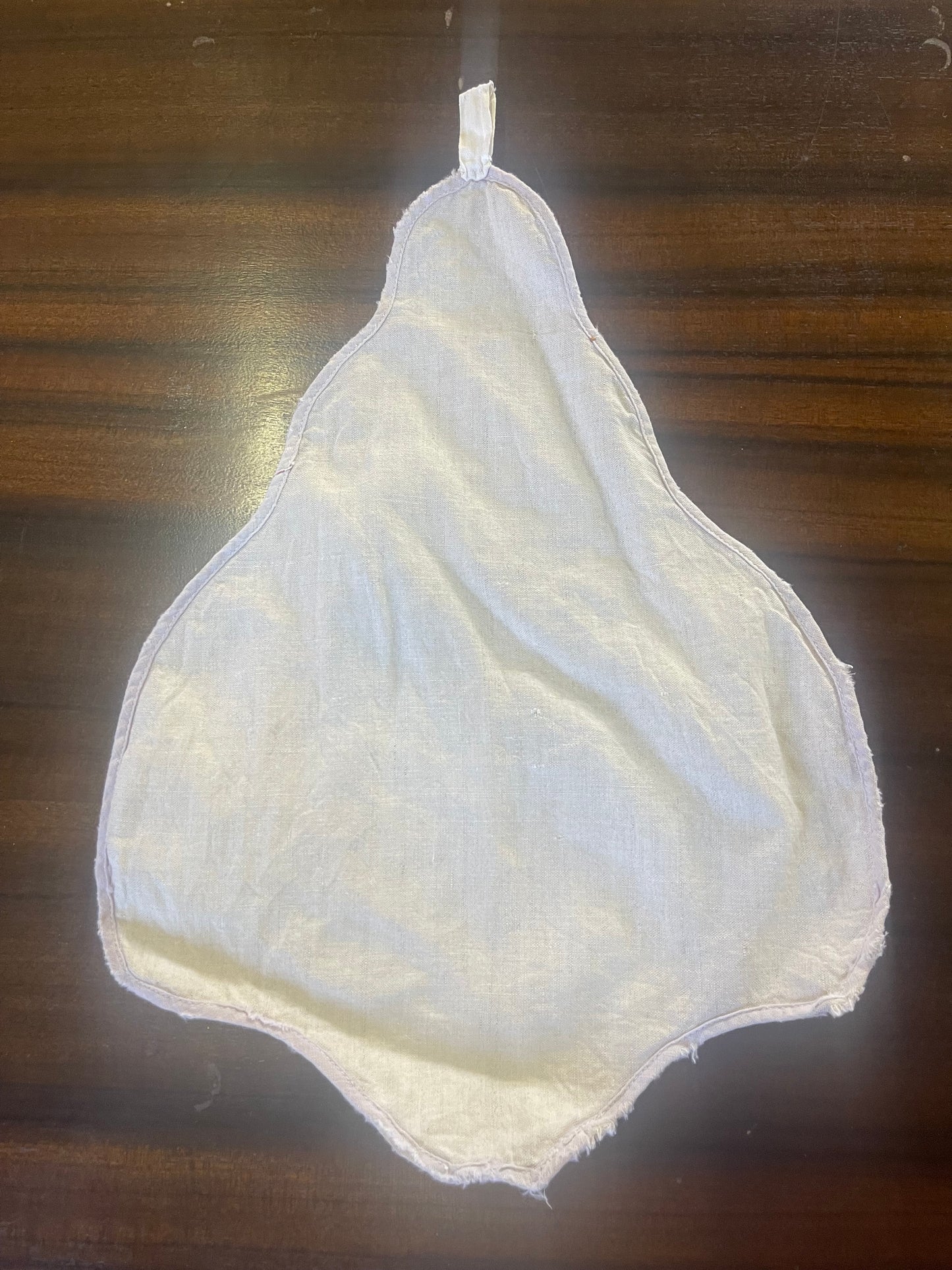 Vintage Hand-Embroidered Linen Stocking Holder – Doll Motif