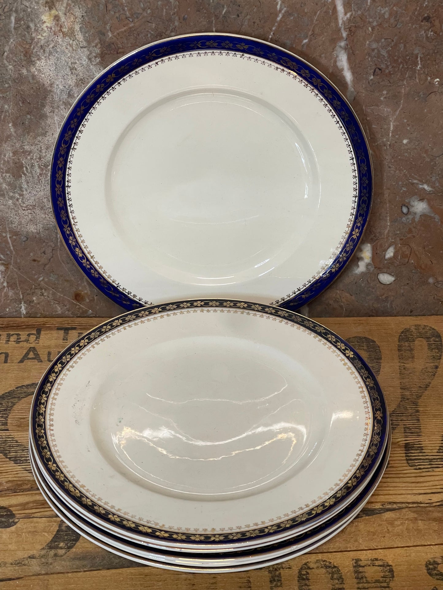 Alfred Meakin “Bleu de Roi” Dinner Plates – Set of 6