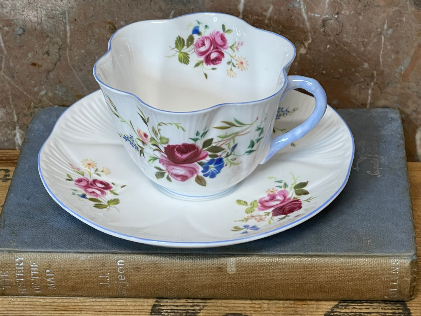 Shelley Fine Bone China Teacup & Saucer – Floral Design