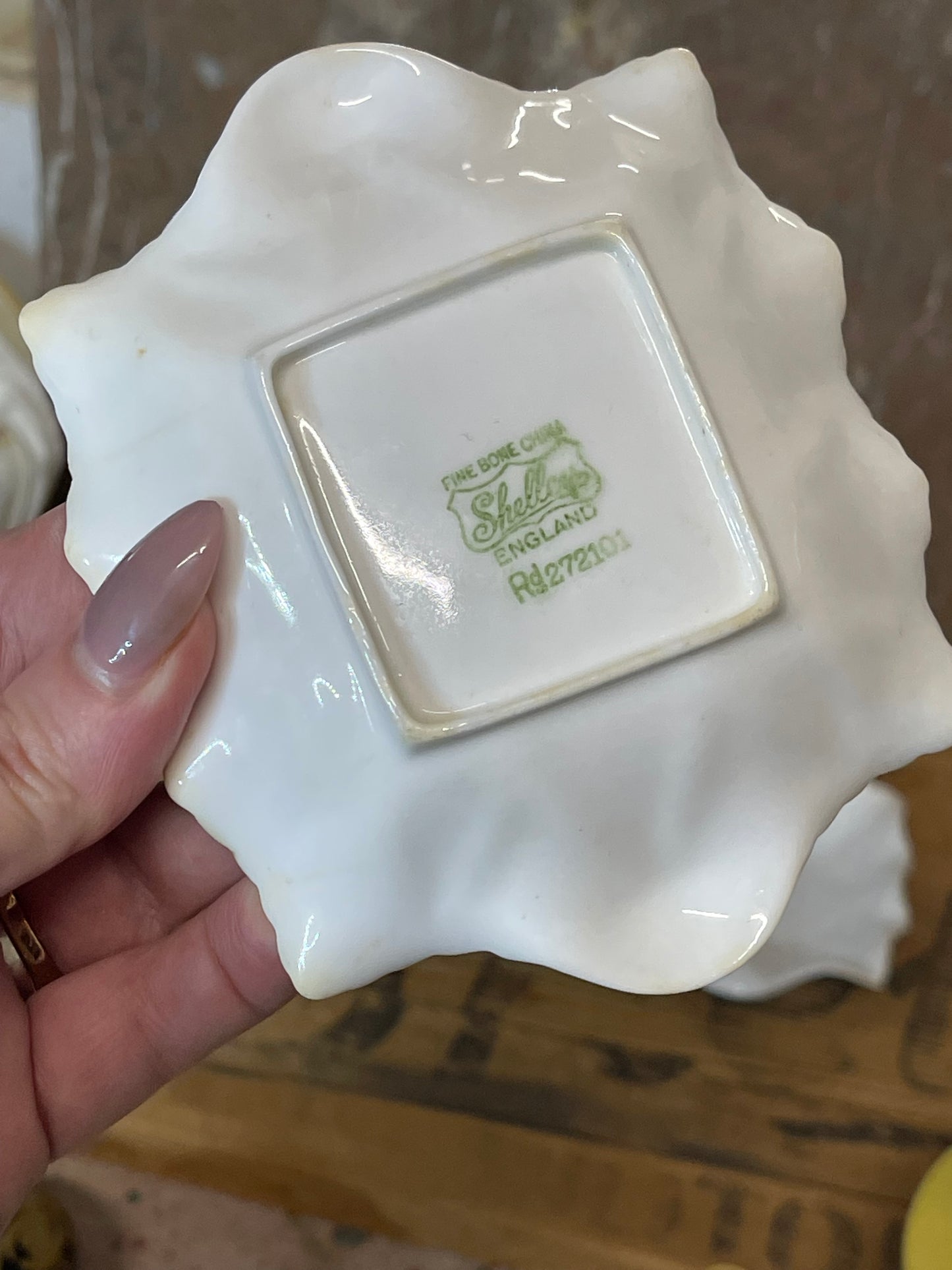 Pair of Shelley Fine Bone China Dishes – White Fluted Edge, c.1940s