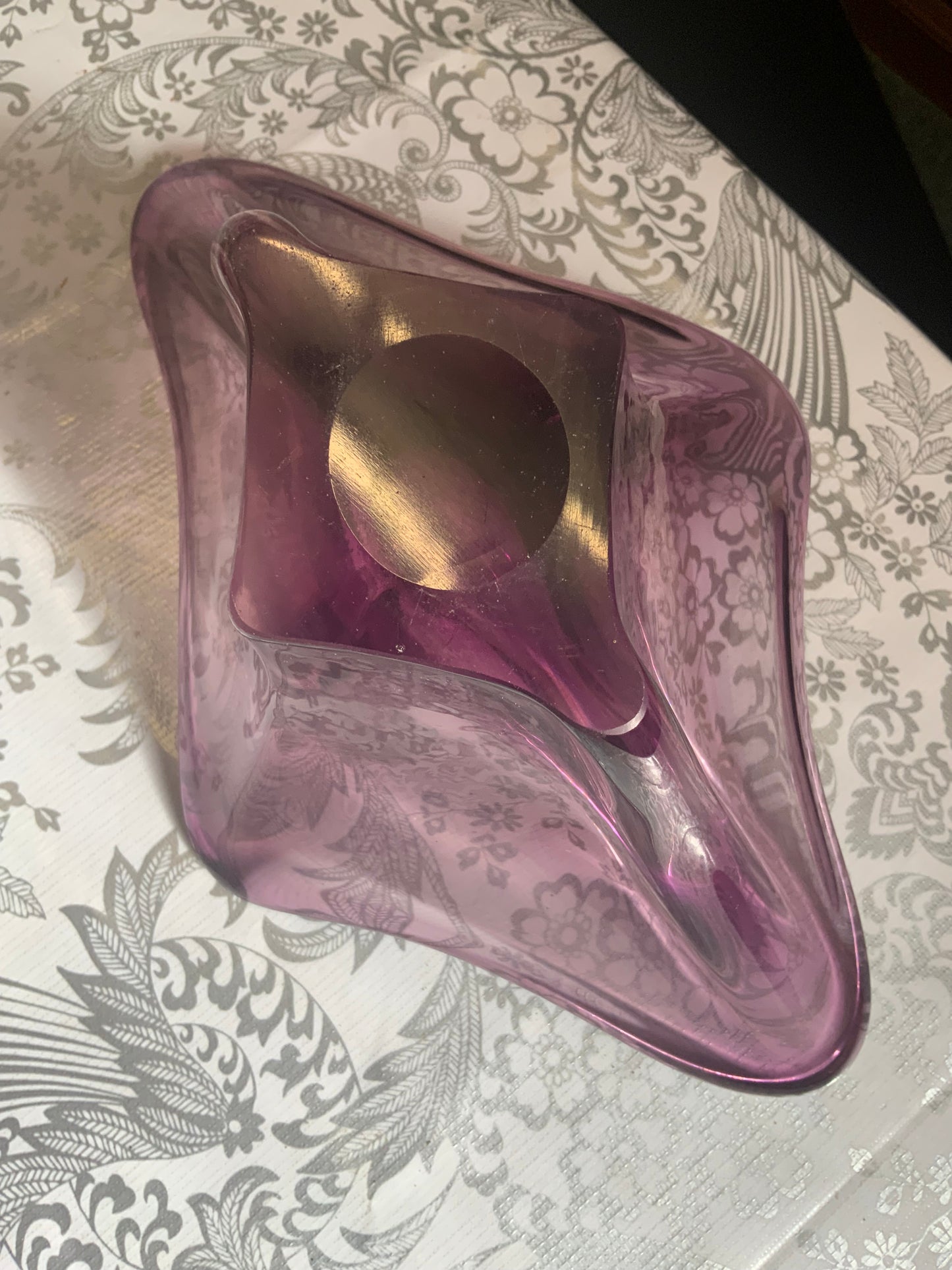 Mid-century Murano Sommerso purple glass bowl