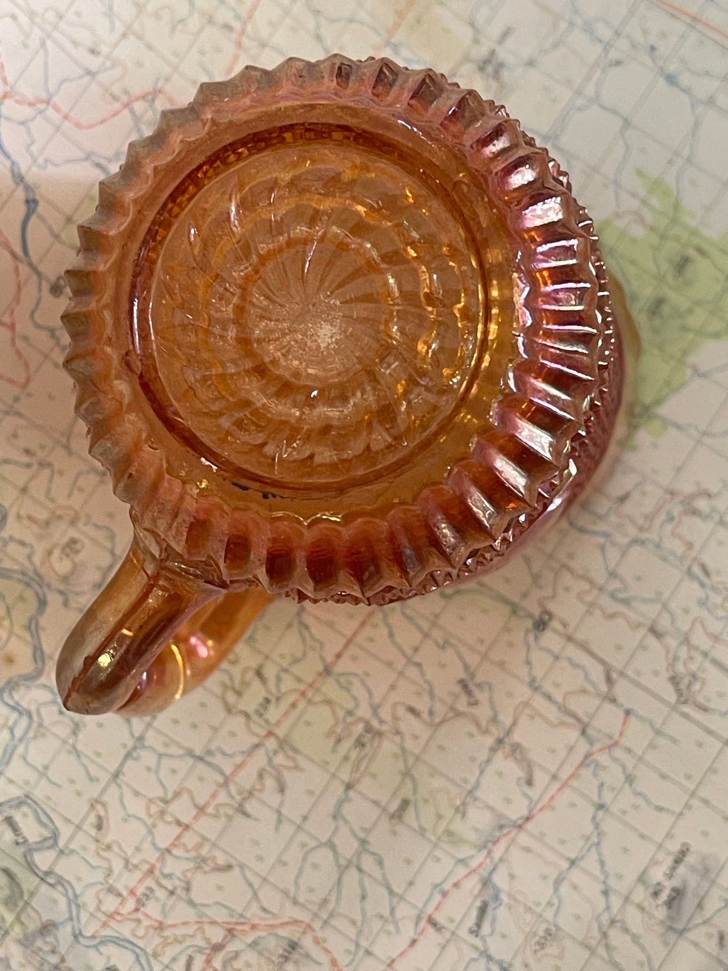 1920s English Sowerby Carnival Glass Milk Jug