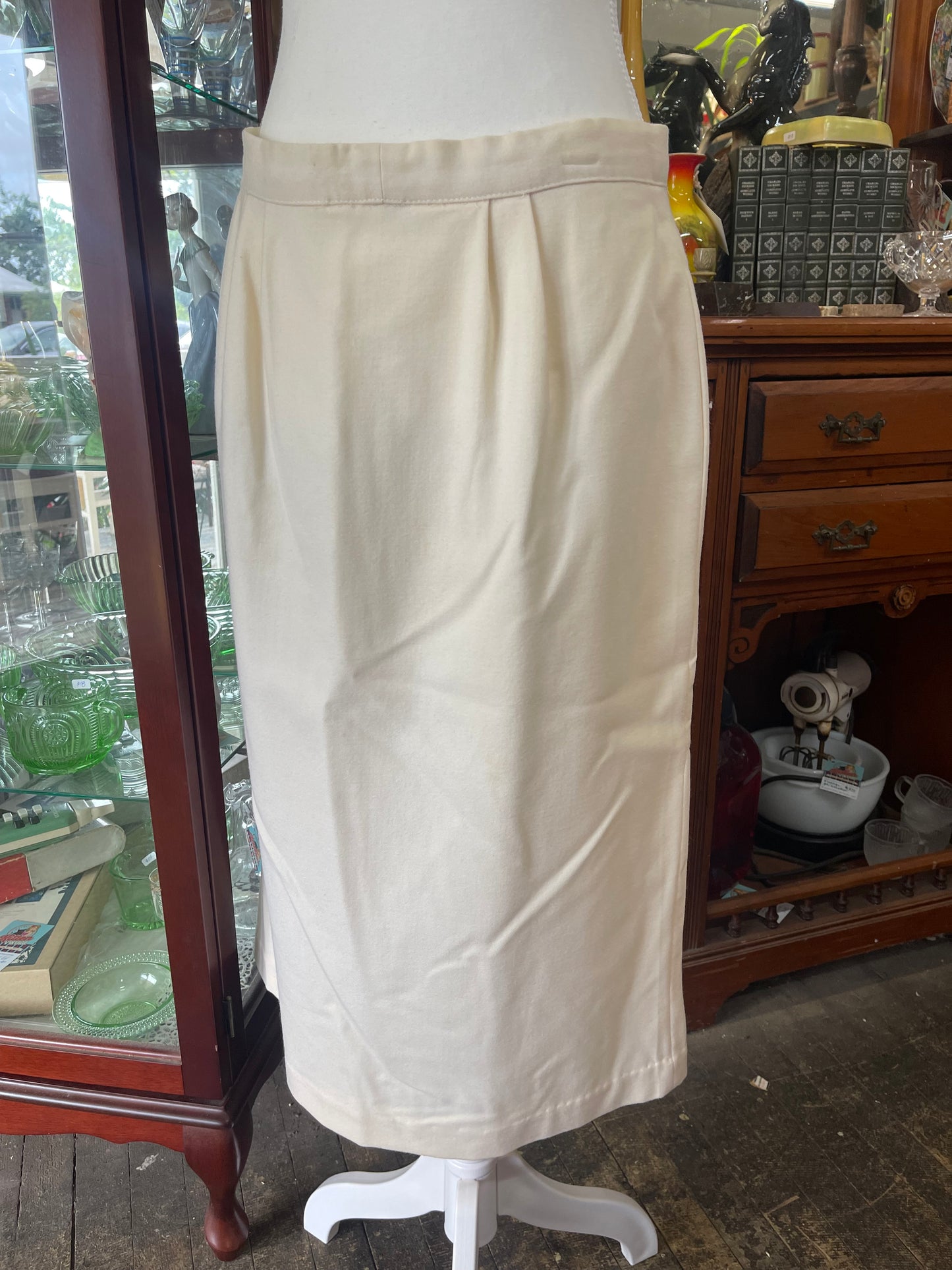 Handmade 90s Does 1940s Cream Wool Skirt Suit | Size 10–12 | Queensland Made