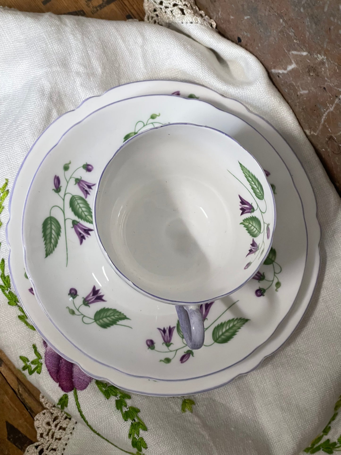 Shelley Fine Bone China Trio – “Campanula” Pattern (13886)