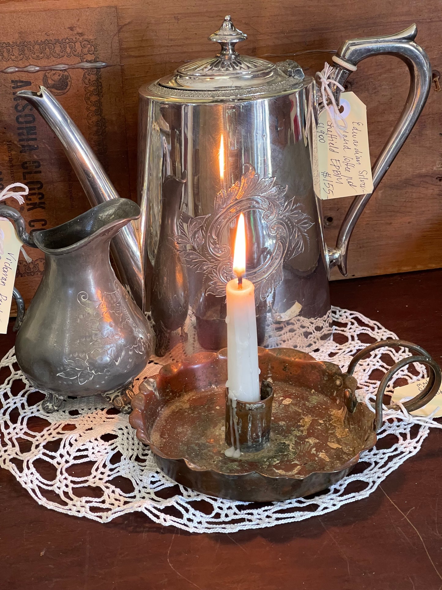 Antique Copper Chamberstick with Handle – Early 1800s