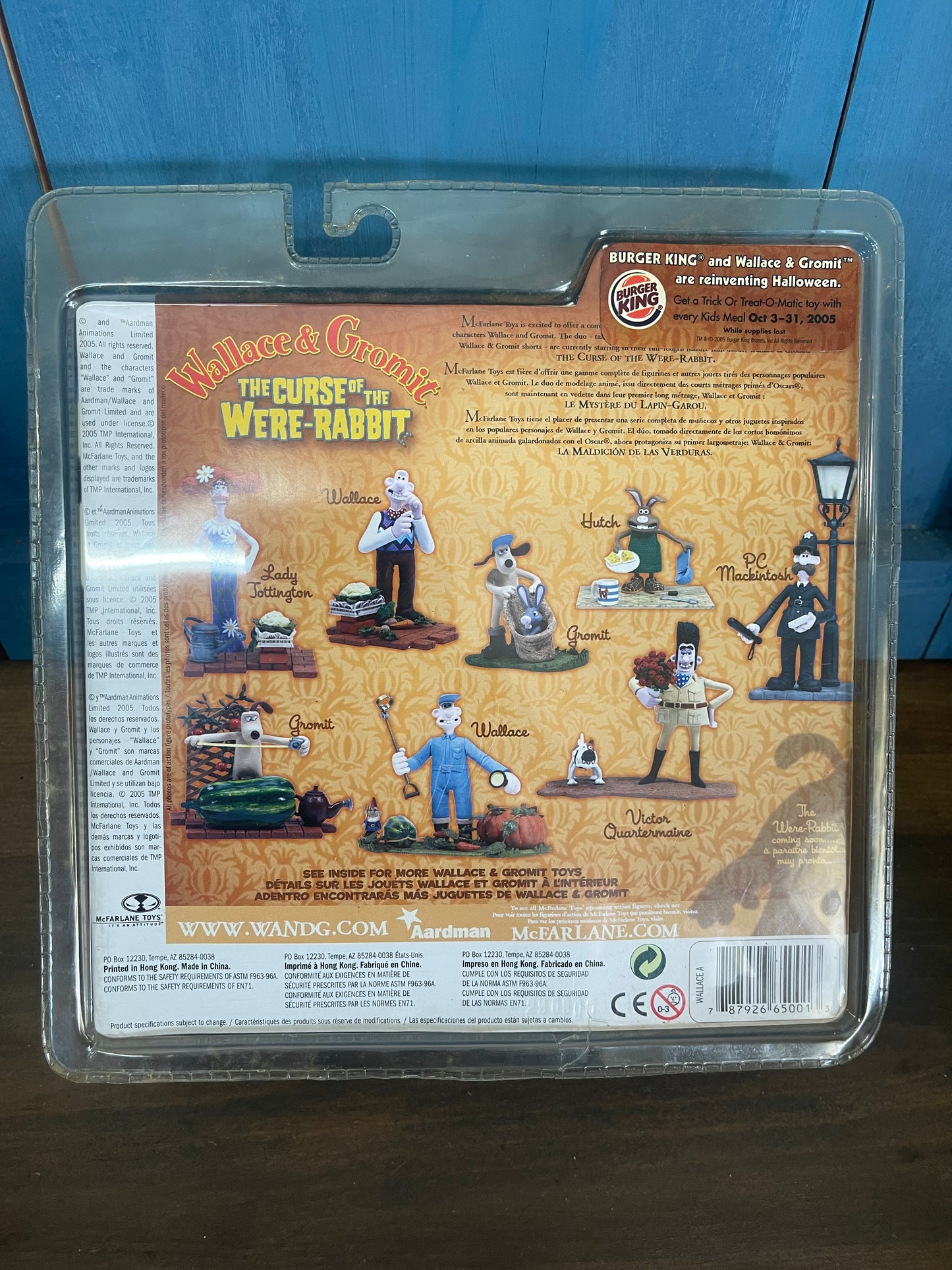 WALLACE & GROMIT "CURSE of the WERE-RABBIT" Wallace FIGURE from Mcfarlane Toys 2005.