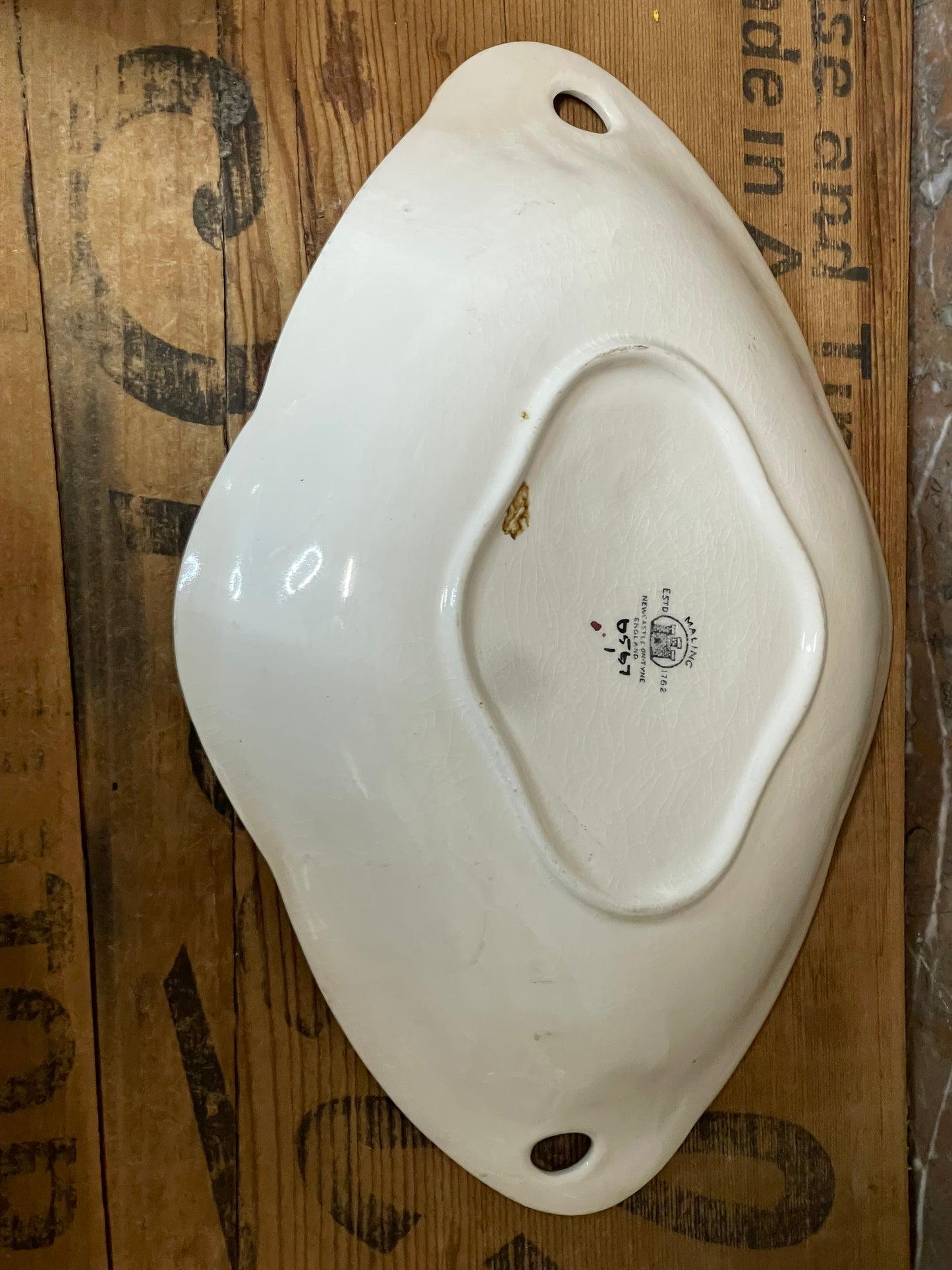 Vintage Maling Ware “Embossed Blossom Bough” Dish – Pattern 6567
