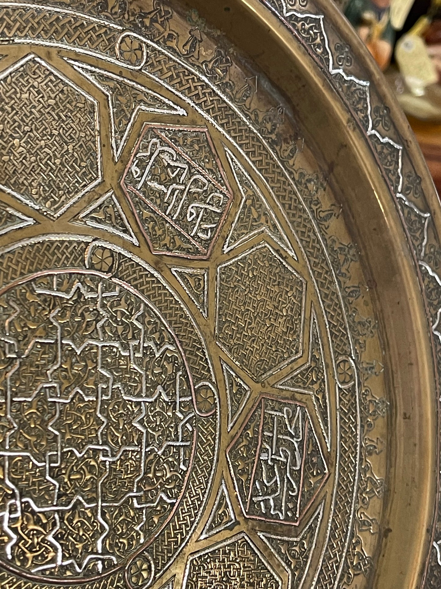 Engraved Brass Serving Tray – Middle Eastern | c.1920s–40s
