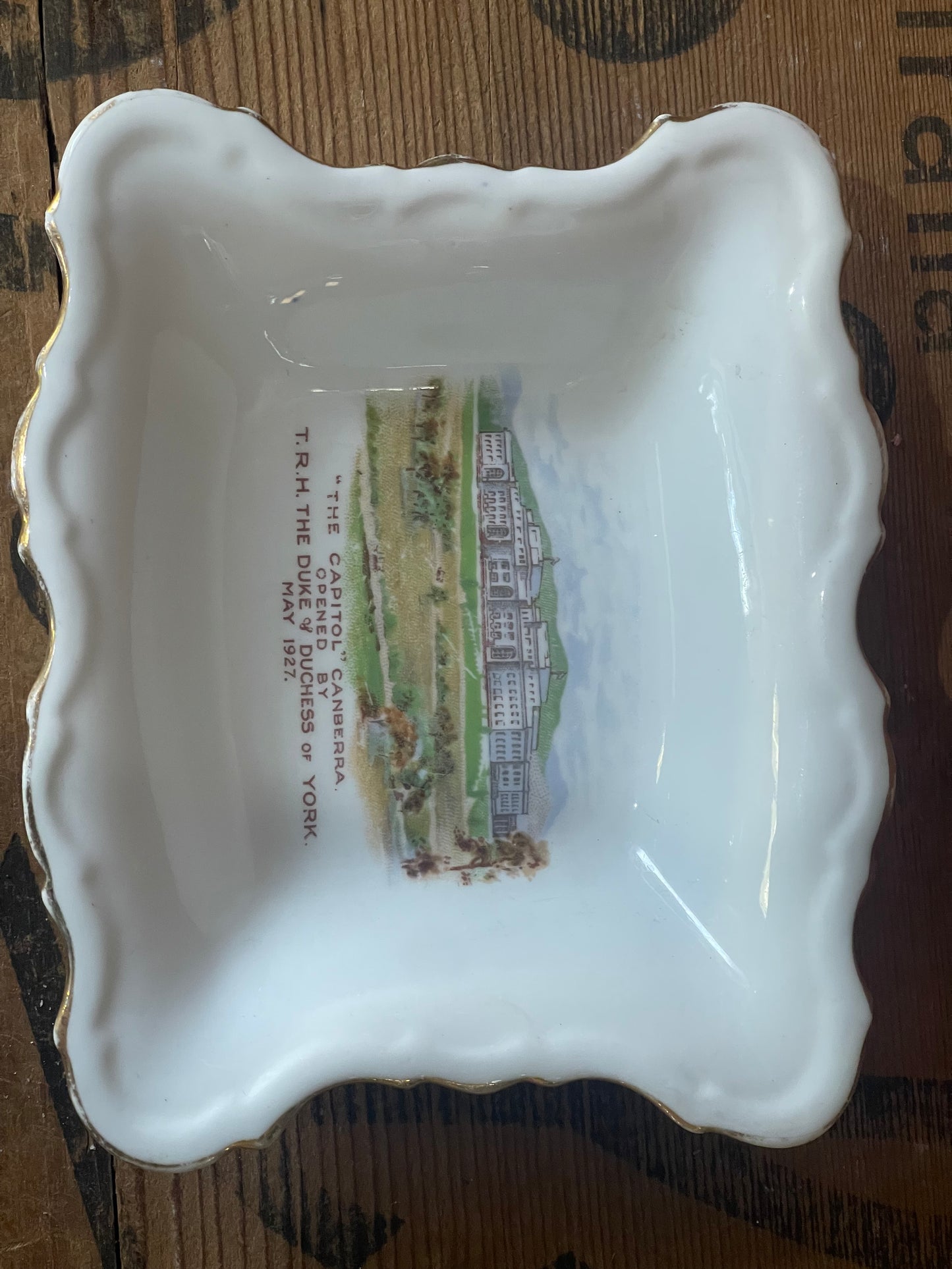Souvenir Plate, "The Capitol" Canberra; Aynsley; 1927
