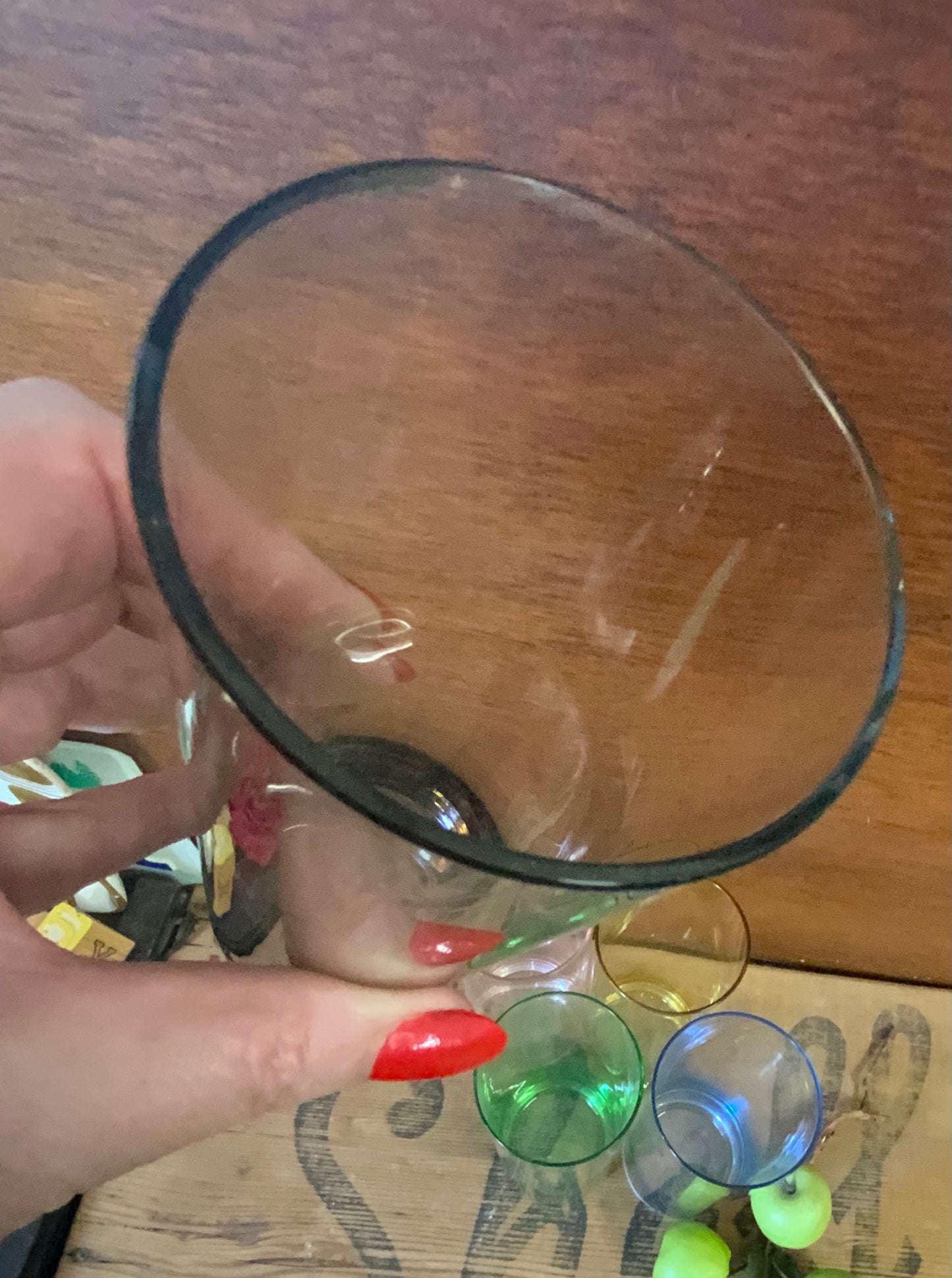 Vintage mid century harlequin high ball tumblers set of five