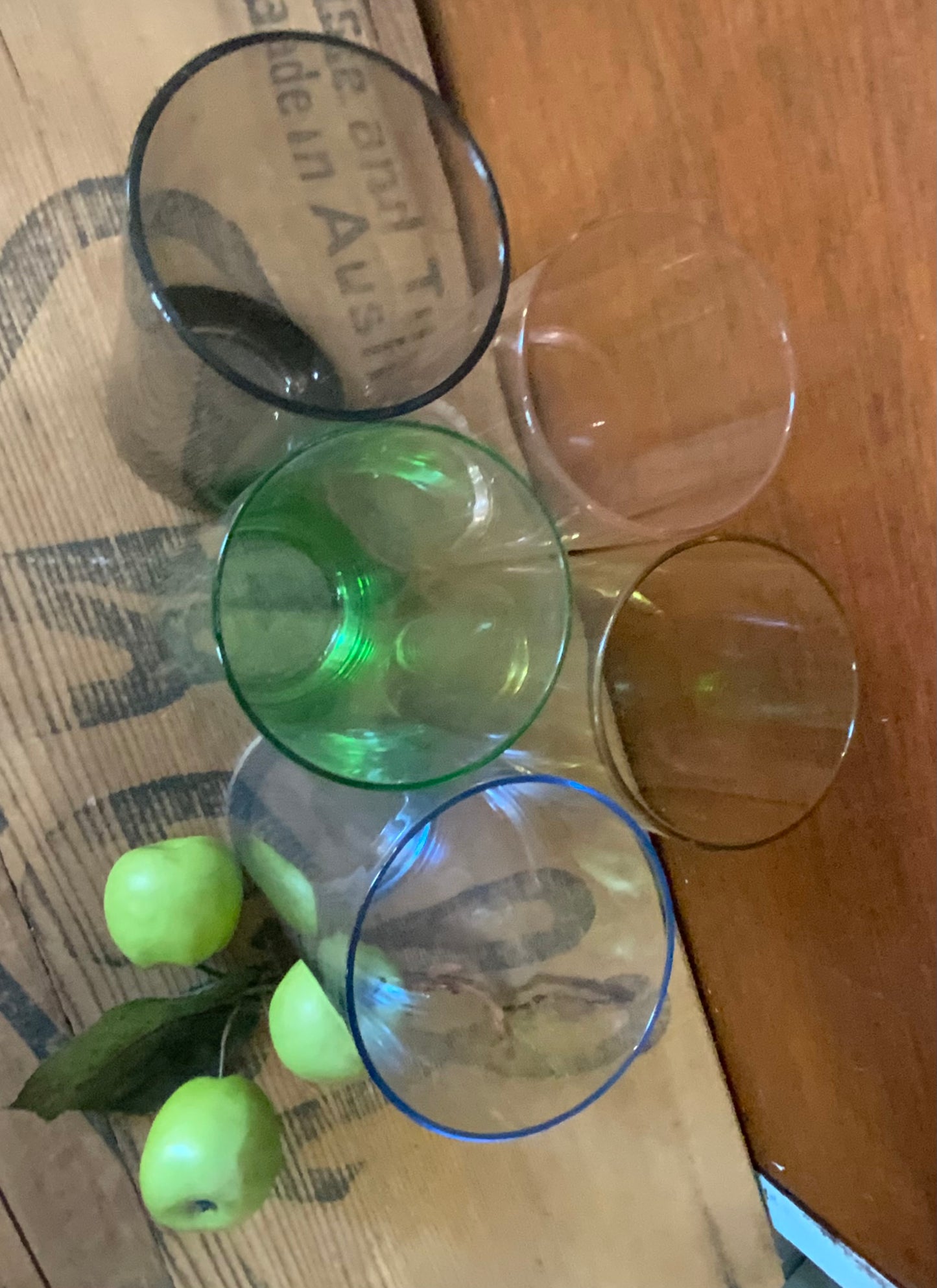 Vintage mid century harlequin high ball tumblers set of five