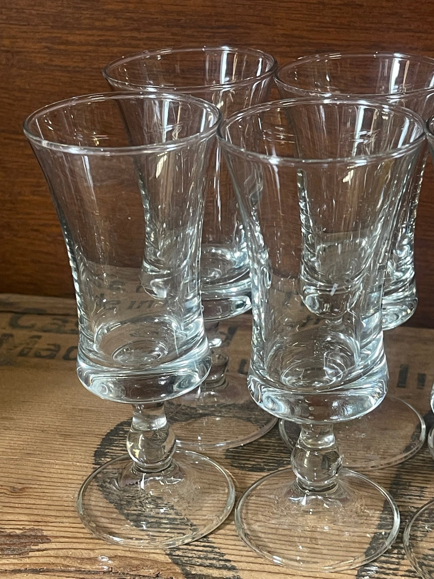 Vintage mid century Aperitif/Shot glasses Set of 6, Square shape. Danish style.