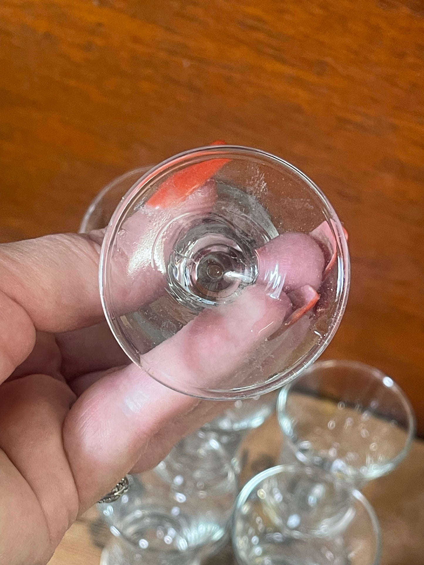 Vintage mid century Aperitif/Shot glasses Set of 6, Square shape. Danish style.