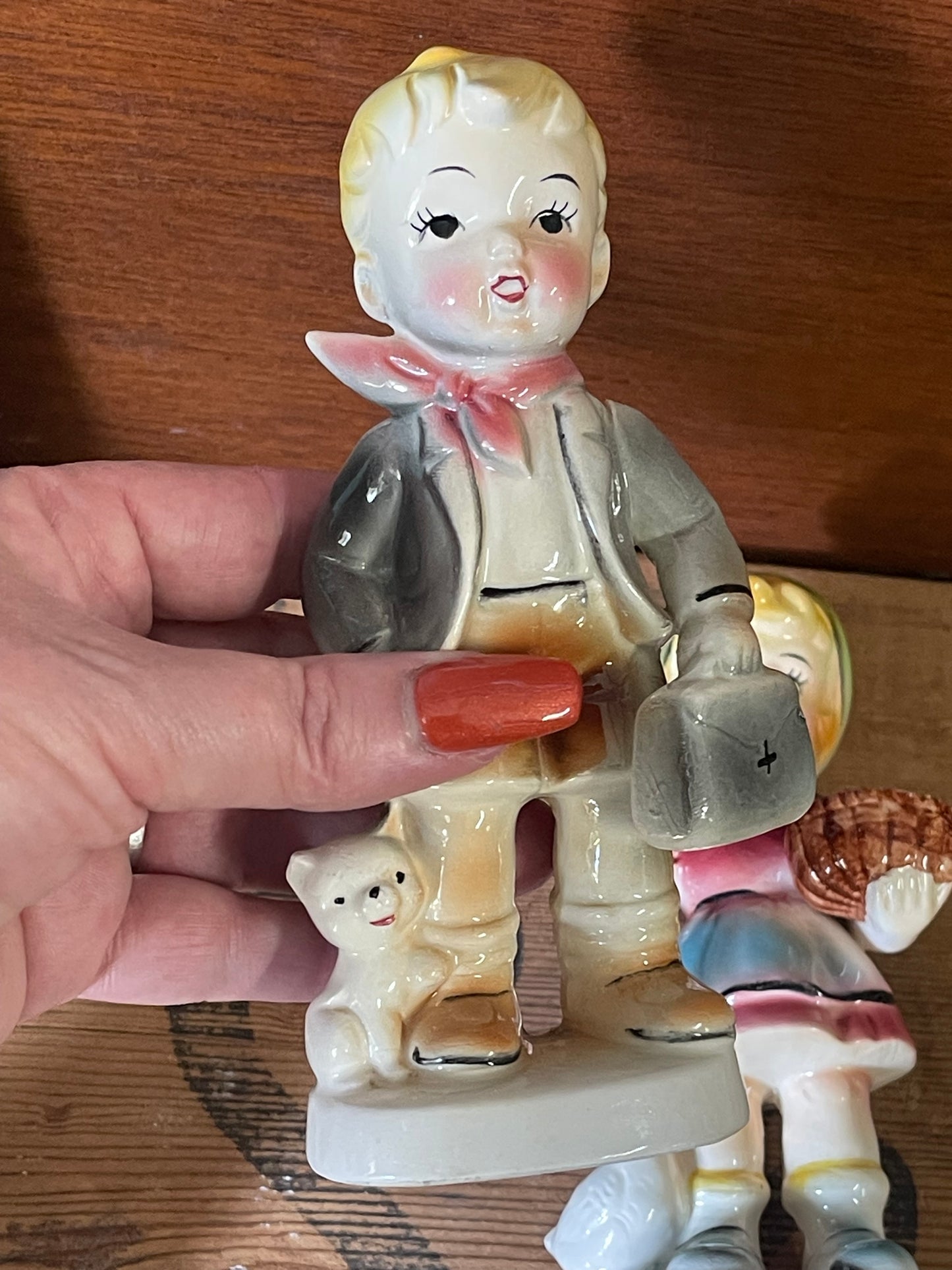 Vintage 1940s Japanese pair Girl Boy figurines
