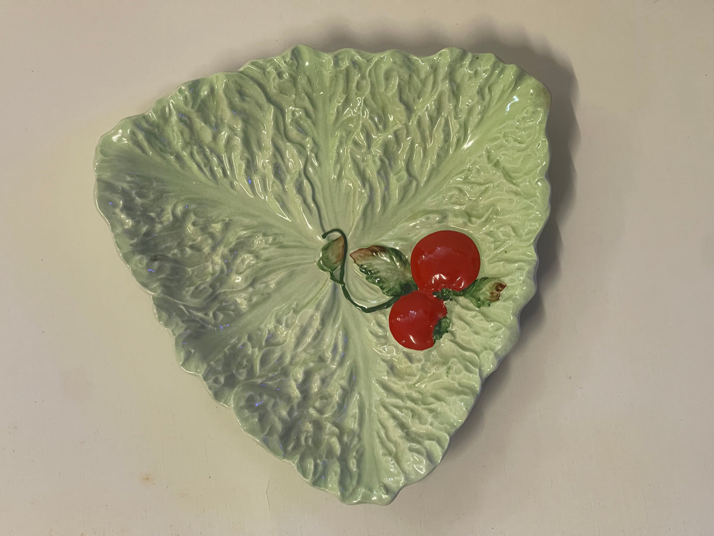 Vintage CARLTON WARE triangle shaped dish with tomato decoration