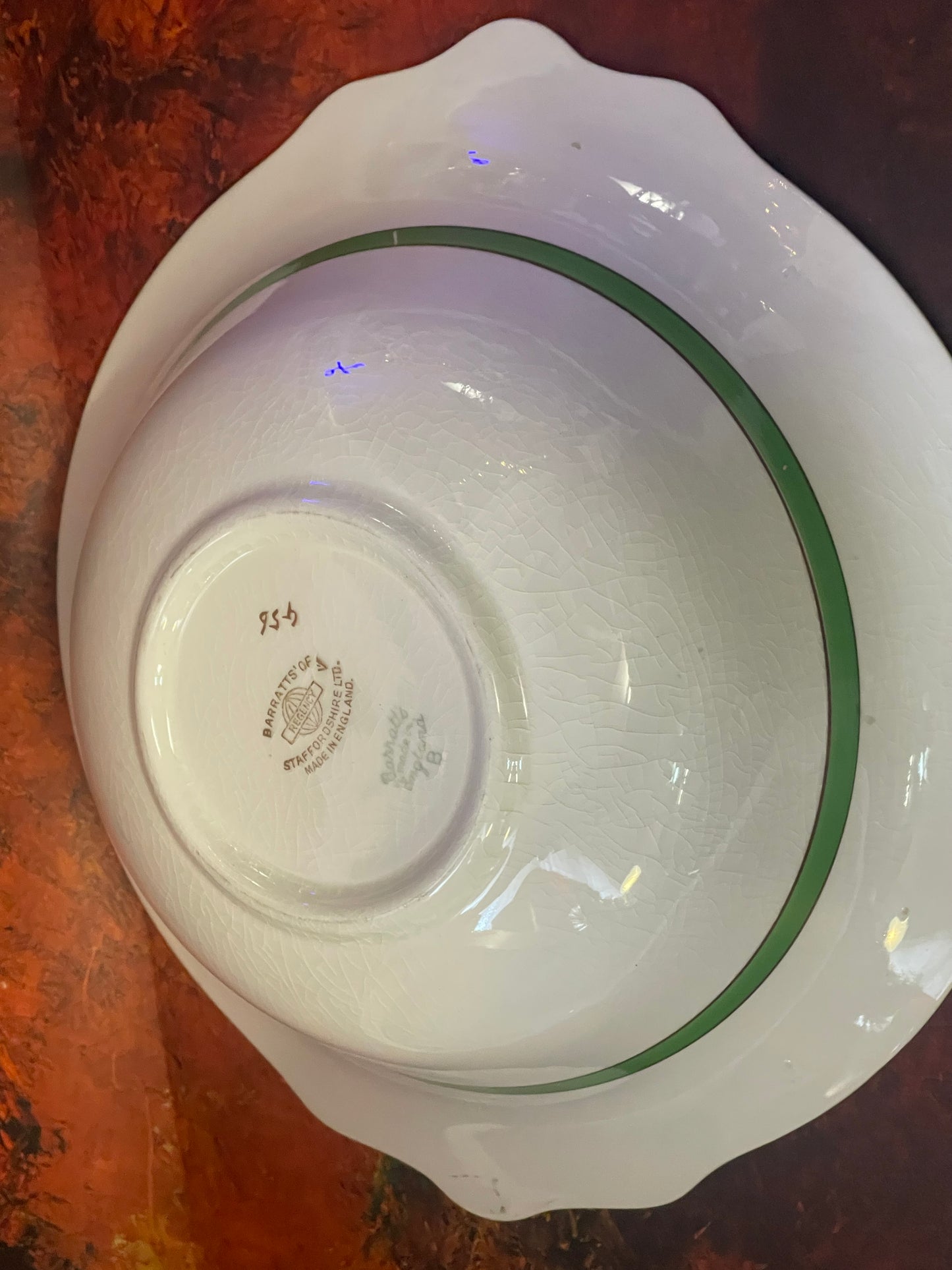 Barratt’s of Staffordshire - cream and green Vegetable Tureen with Lid