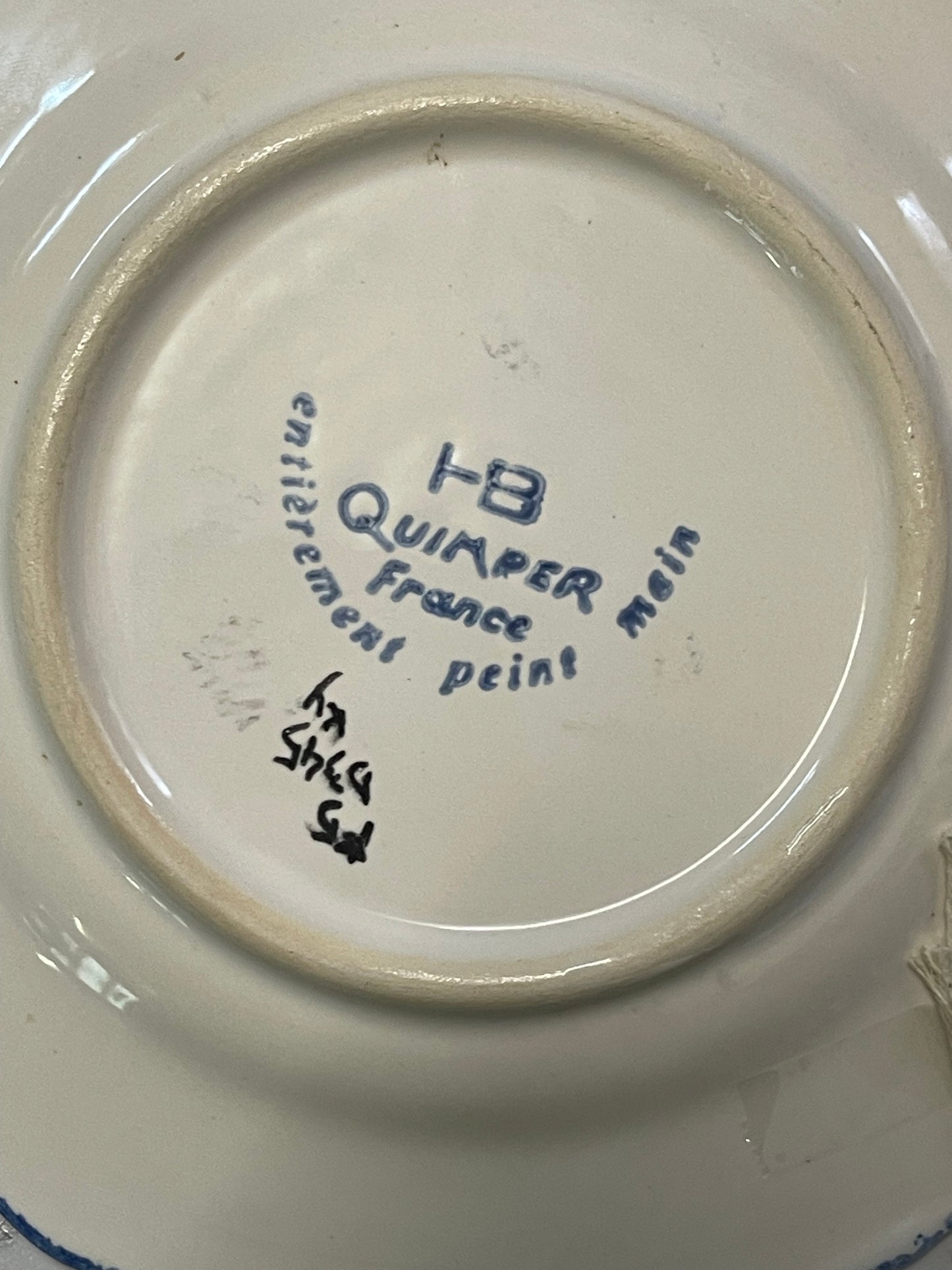 HB Quimper Faience Plate Set (4) – Hand-Painted in France