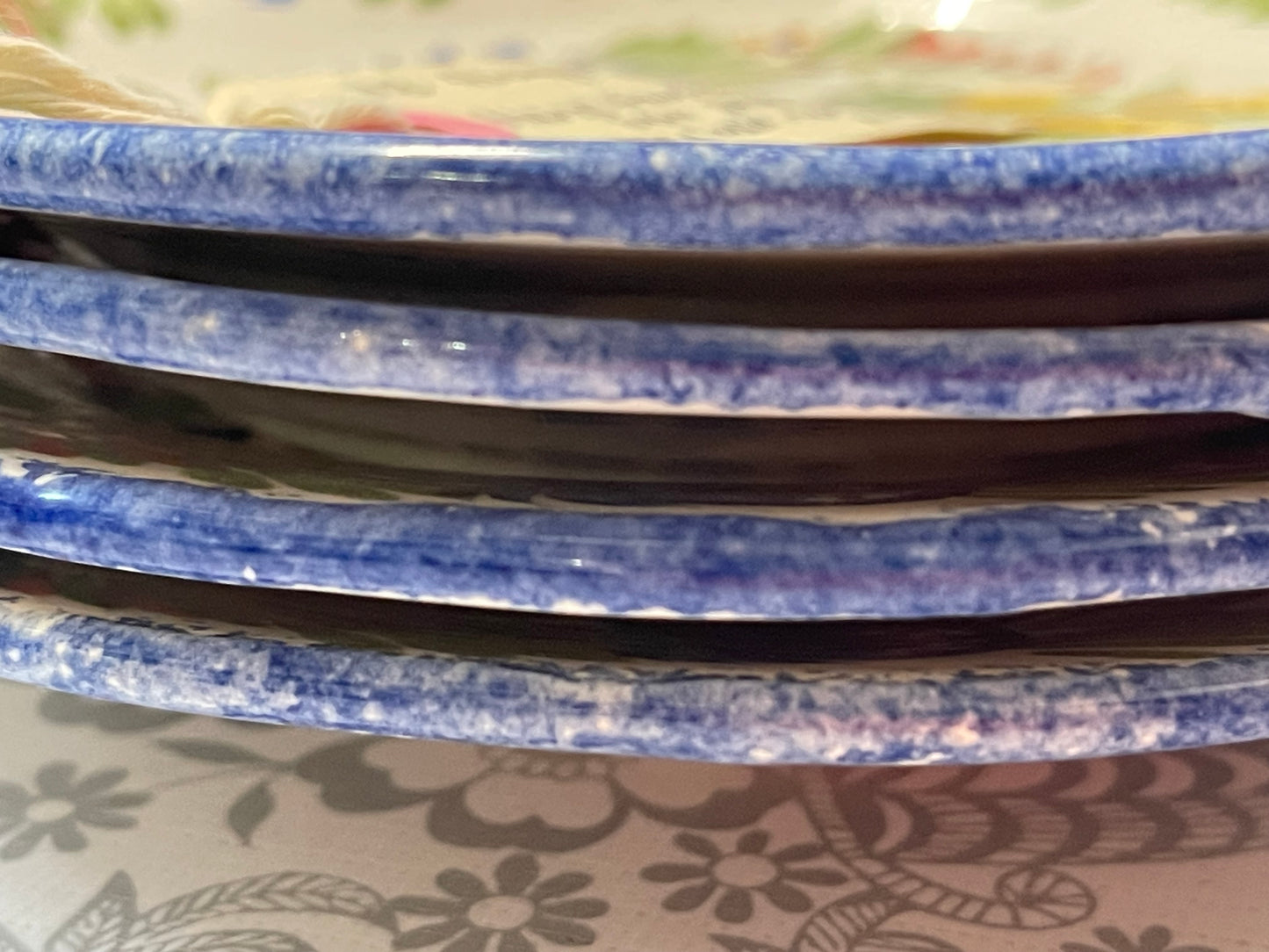 HB Quimper Faience Plate Set (4) – Hand-Painted in France