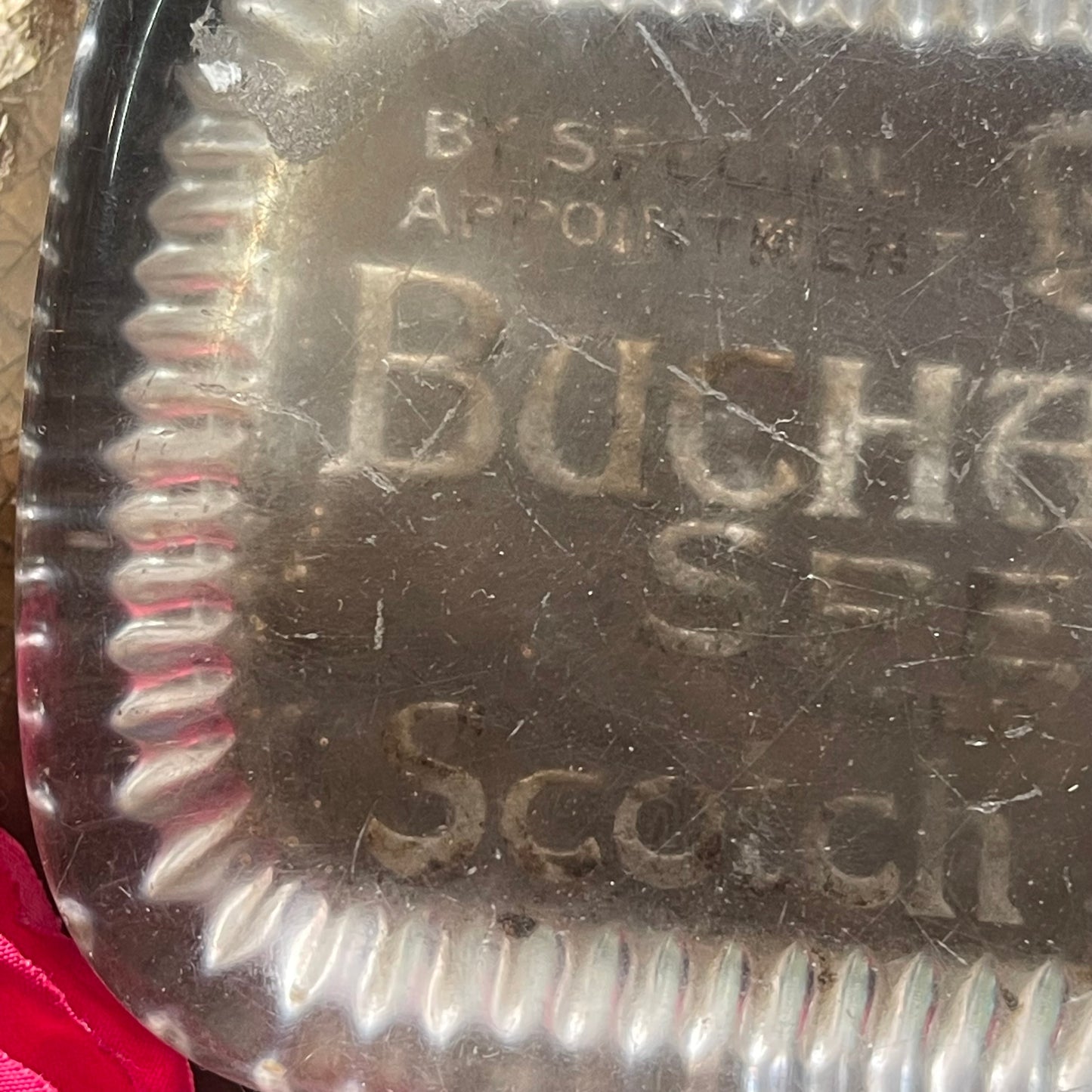 Vintage Buchanan's Black & White Scotch Whisky Ad Glass Paper Weight, England