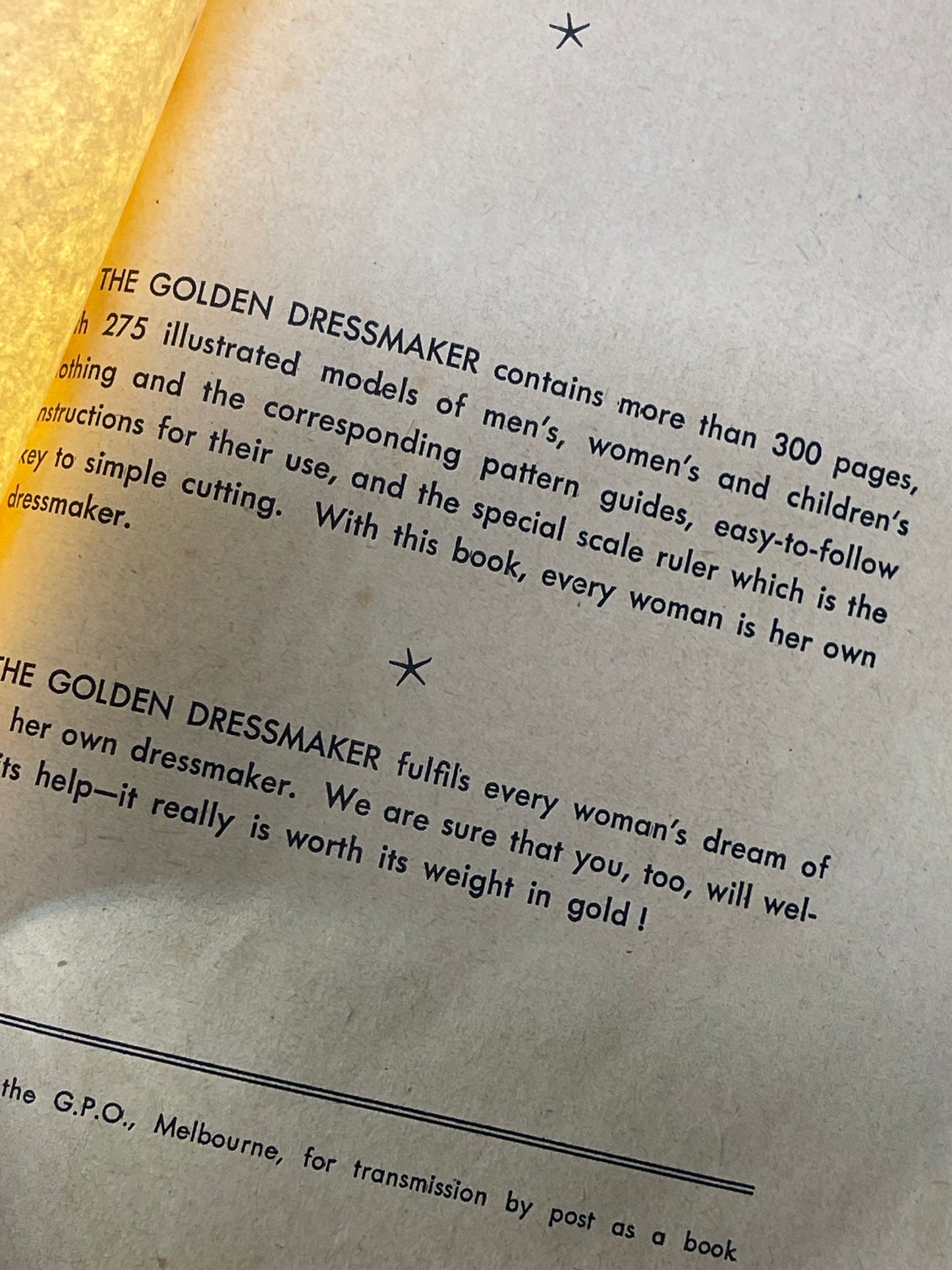 Vintage 50s "The Golden Dressmaker" book by Brecko Publishing Co