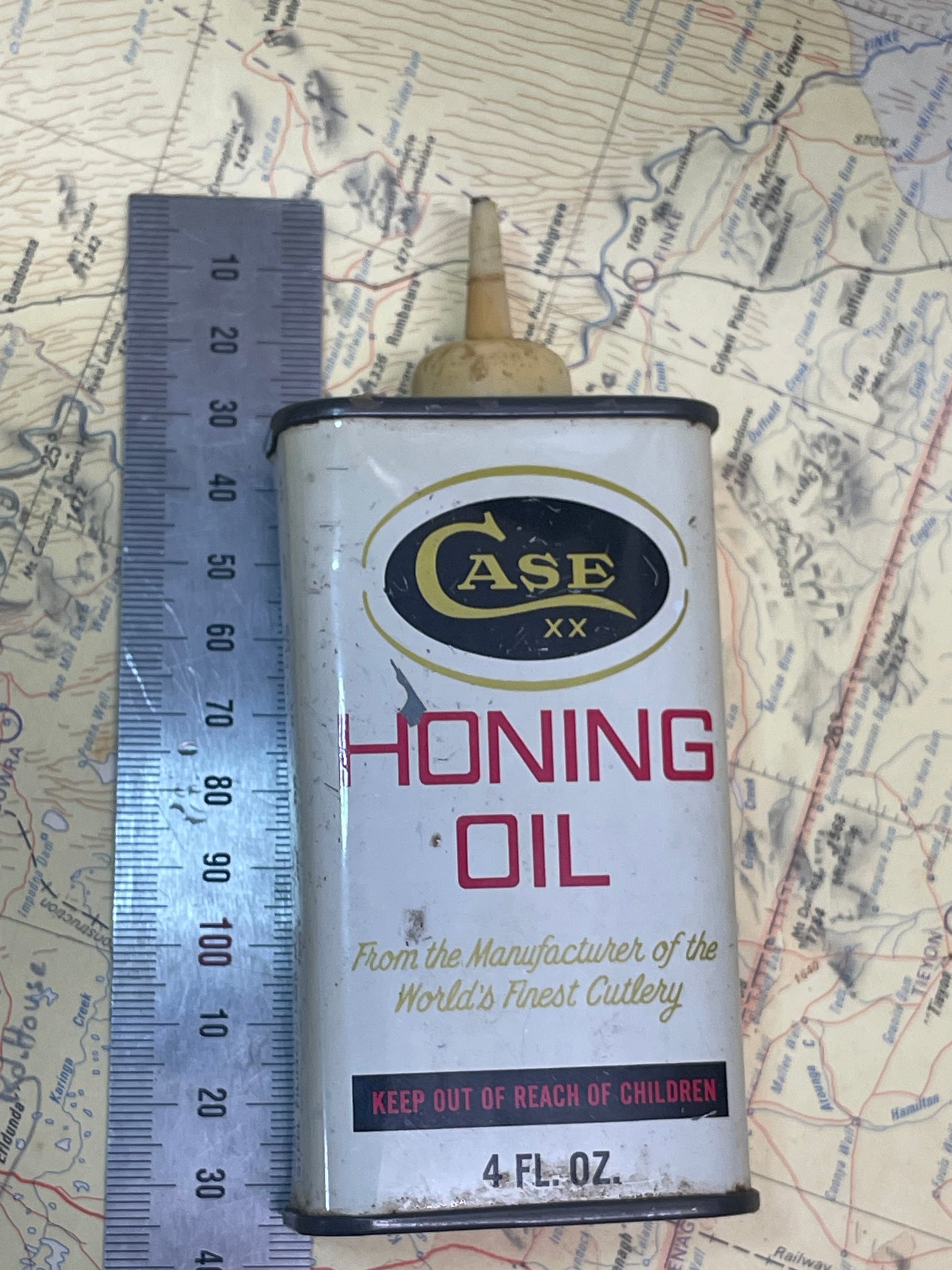 Vintage CASE XX Honing Oil Tin with Original Applicator