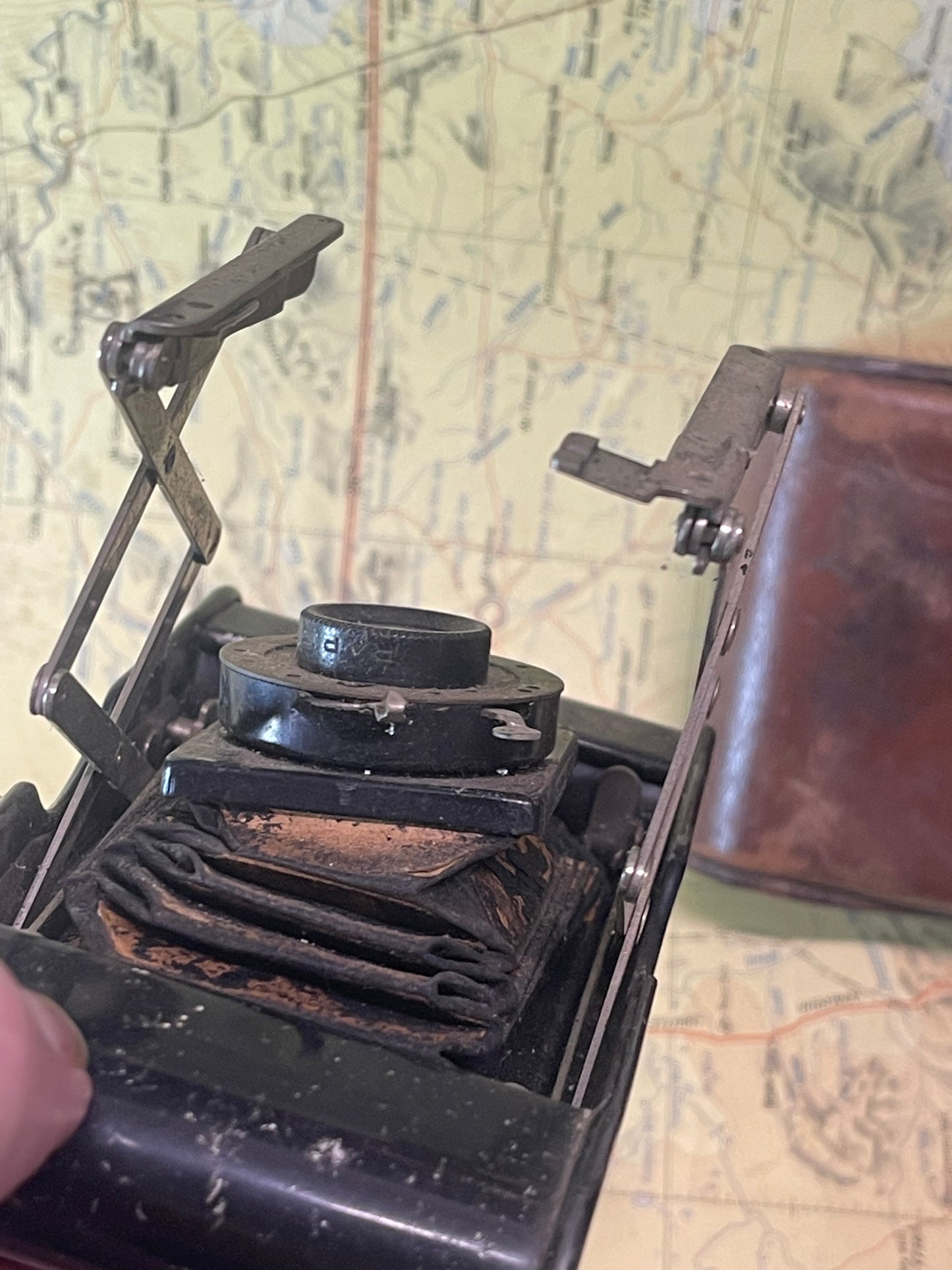 Antique Kodak No. 4A Folding Pocket Camera with Original Leather Case