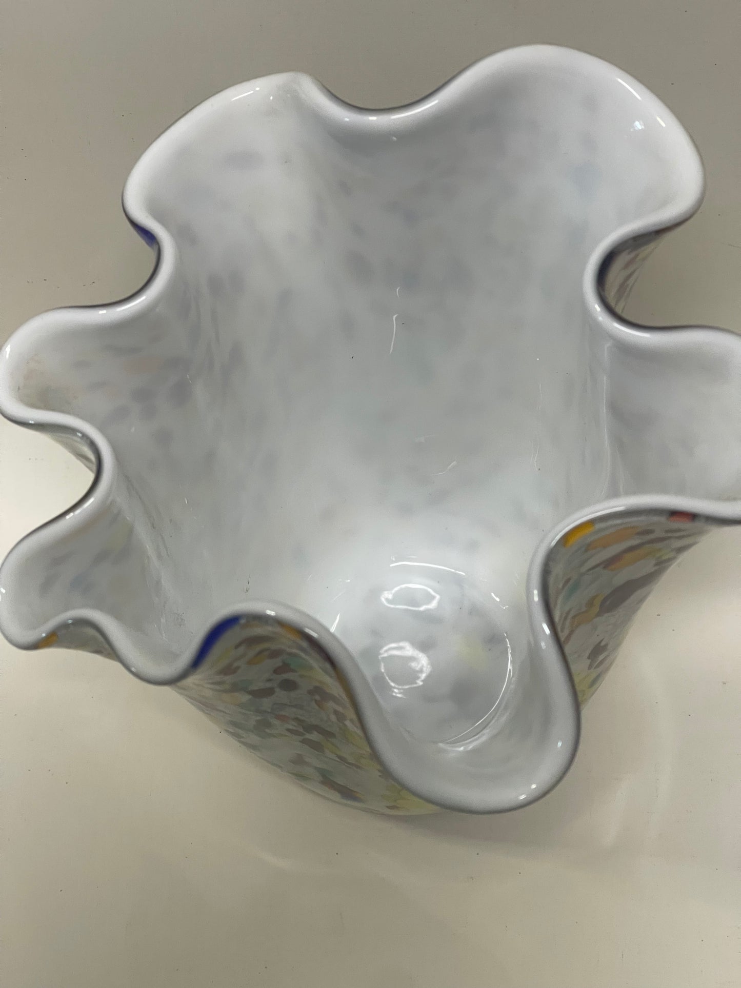 Large Mid-century Murano style confetti glass vase