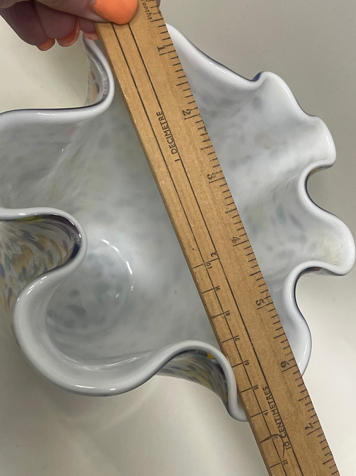 Large Mid-century Murano style confetti glass vase