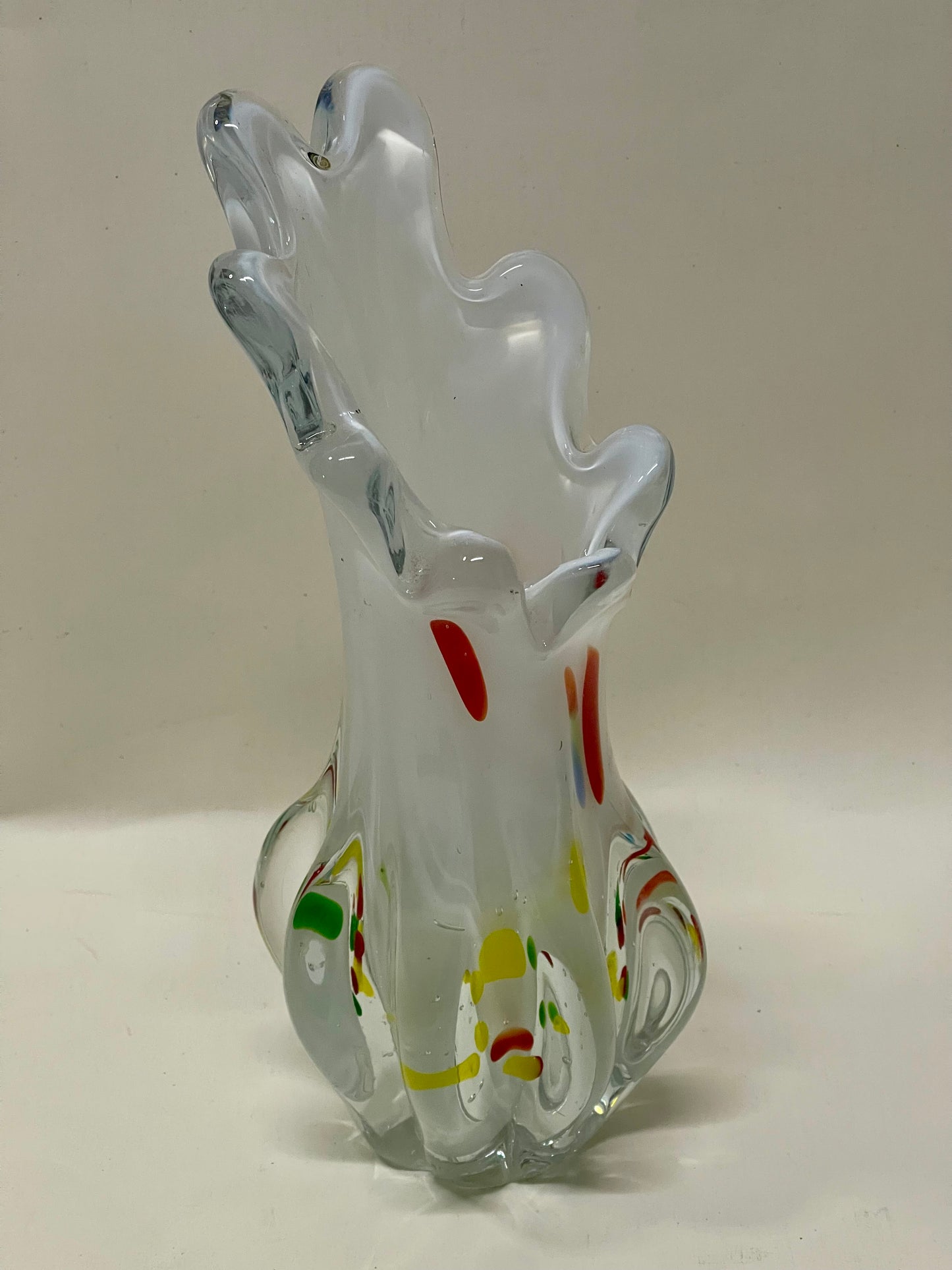 Mid-century Murano confetti glass vase