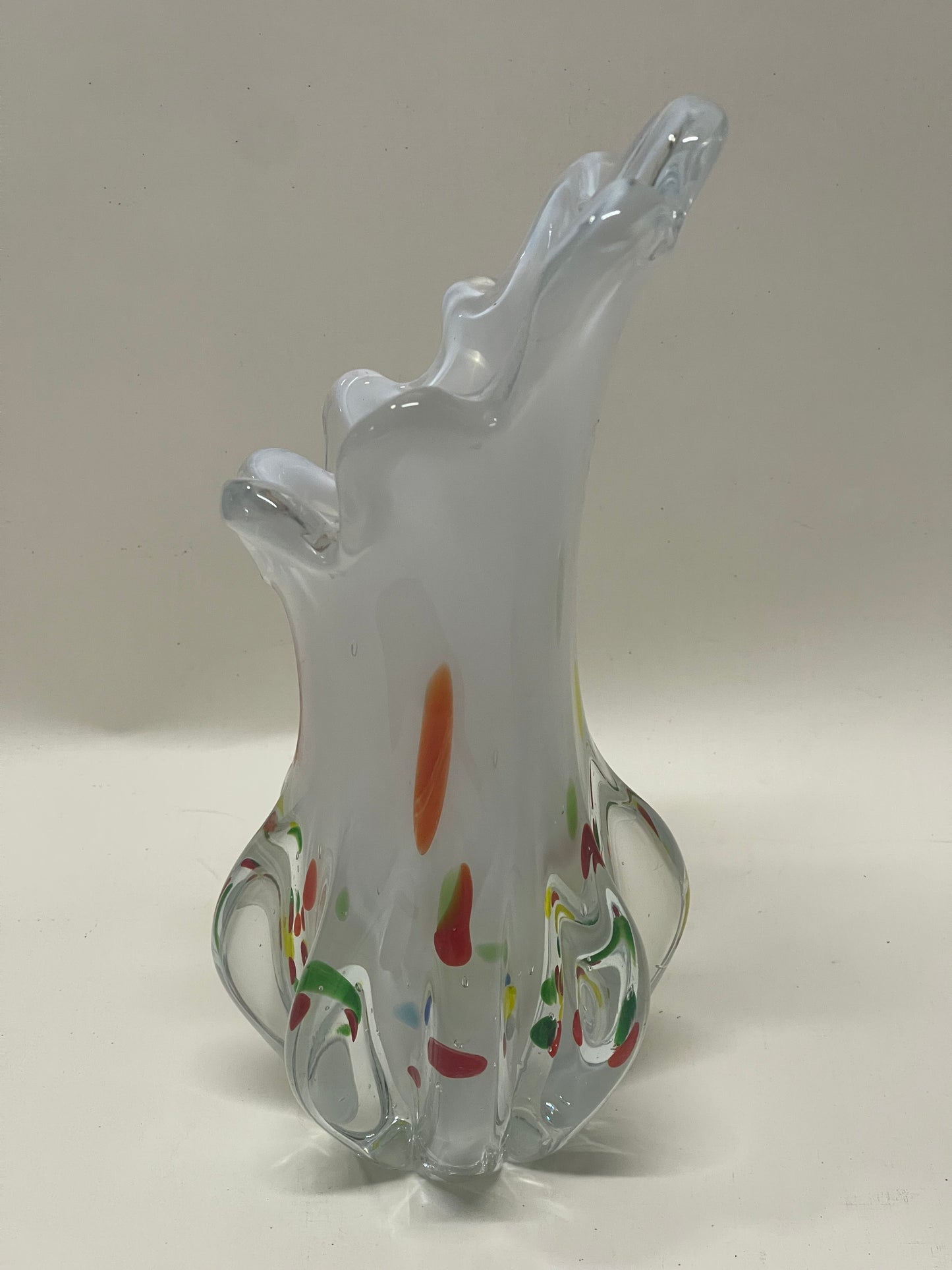 Mid-century Murano confetti glass vase